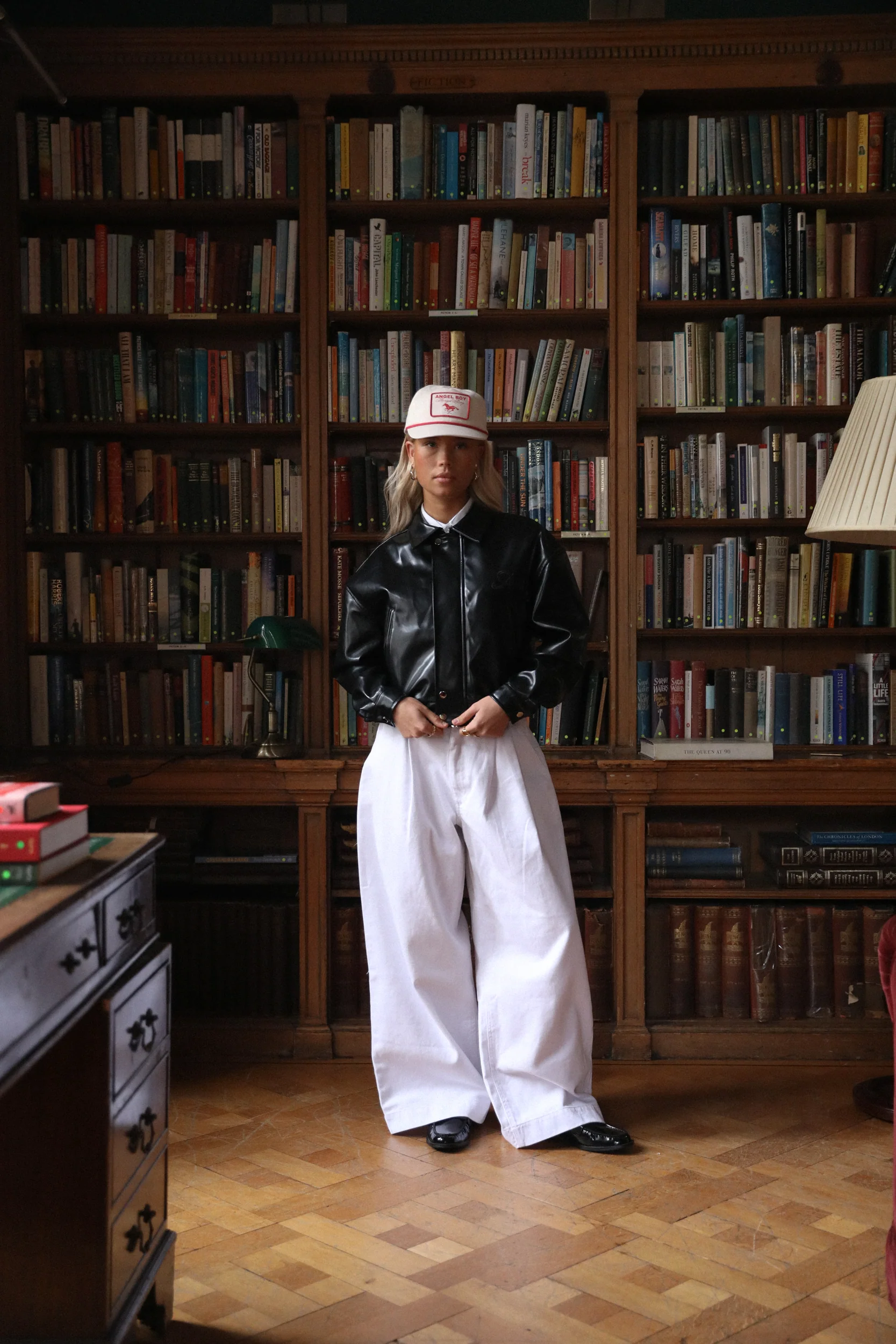 AB Double Pleated White Denim - Image 4