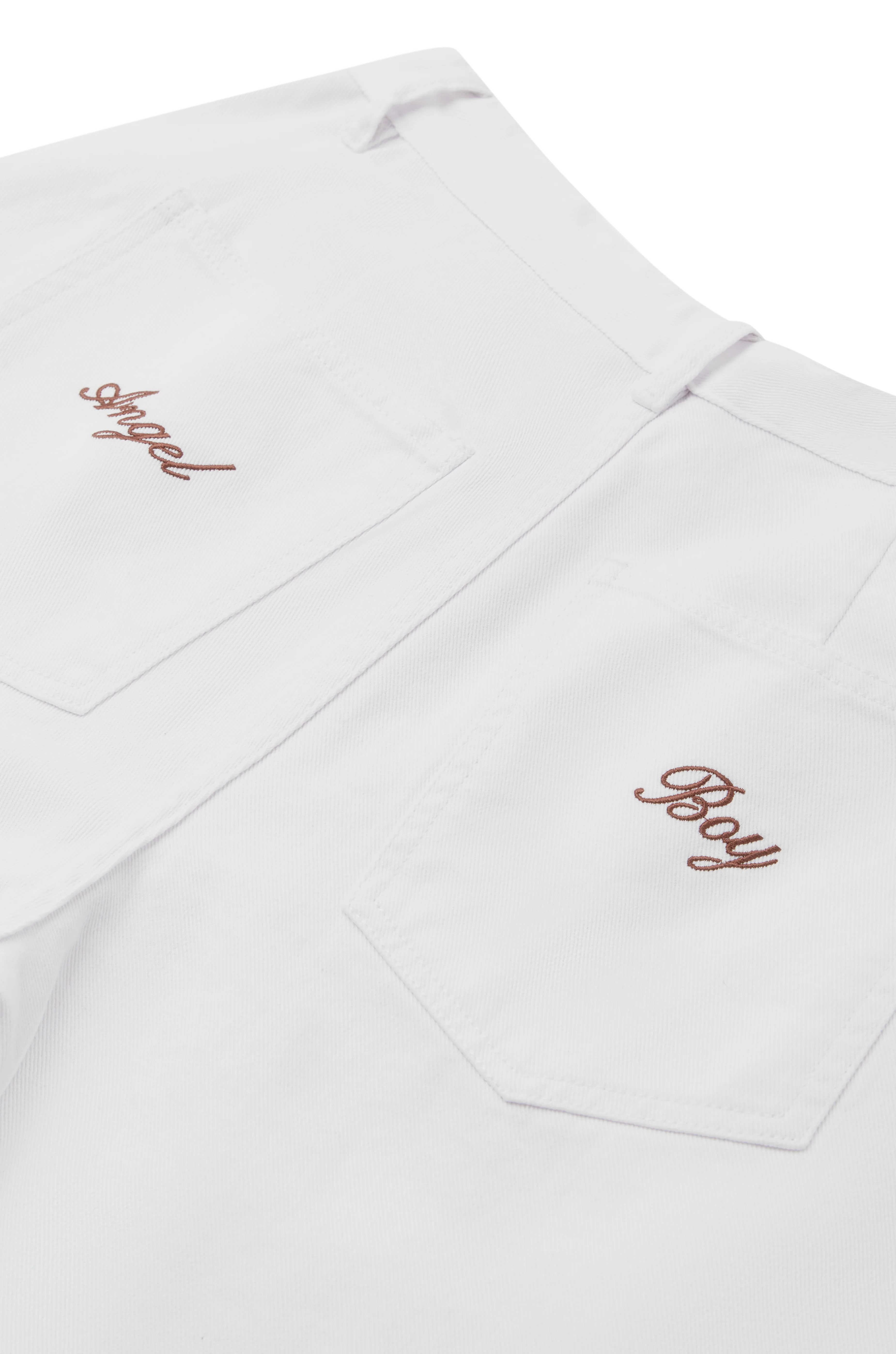 AB Double Pleated White Denim - Image 5