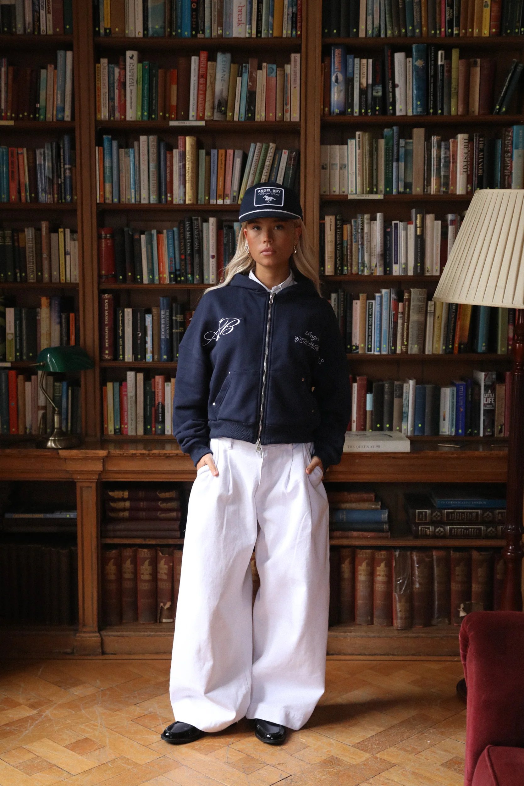 AB Double Pleated White Denim - Image 6