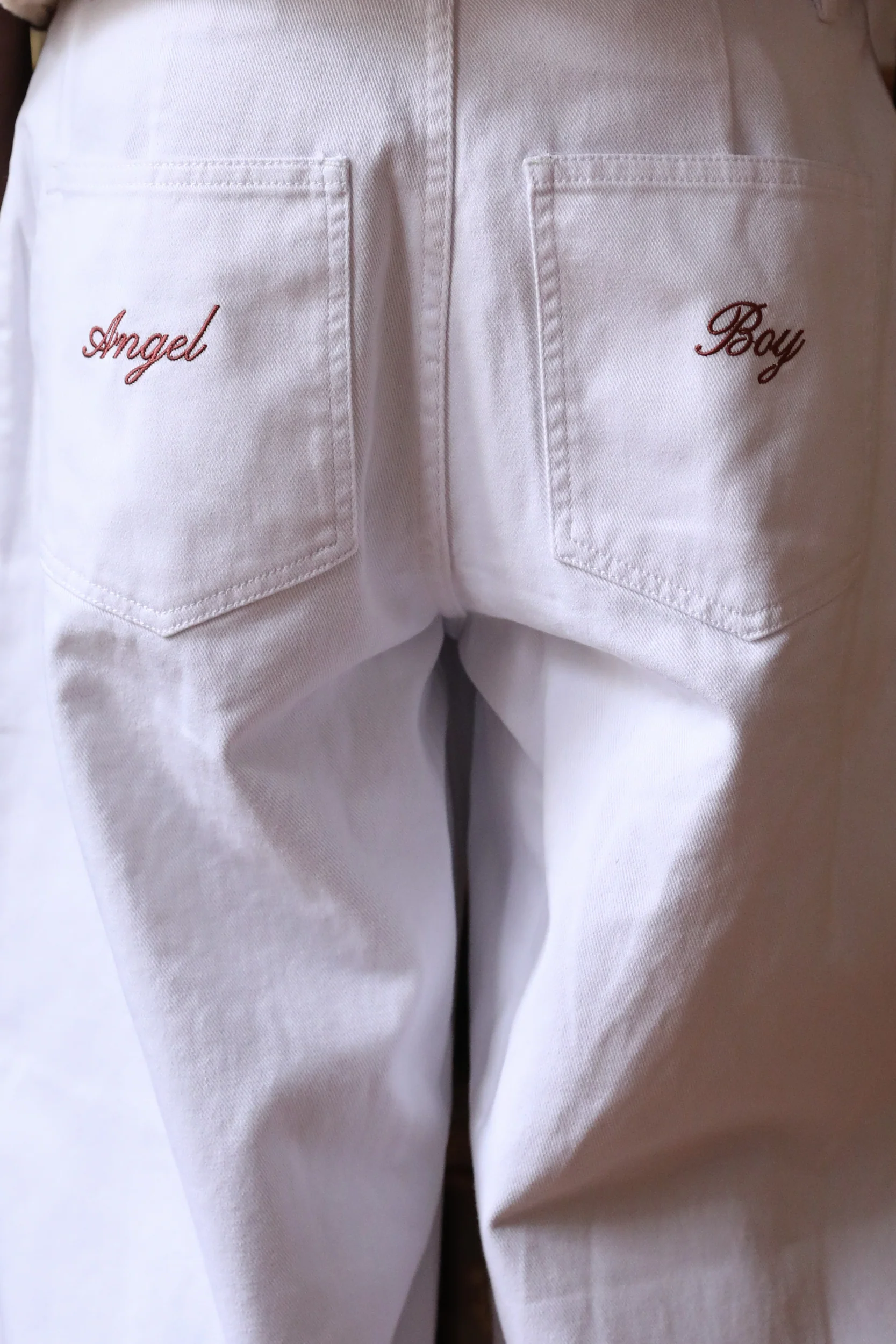 AB Double Pleated White Denim - Image 7