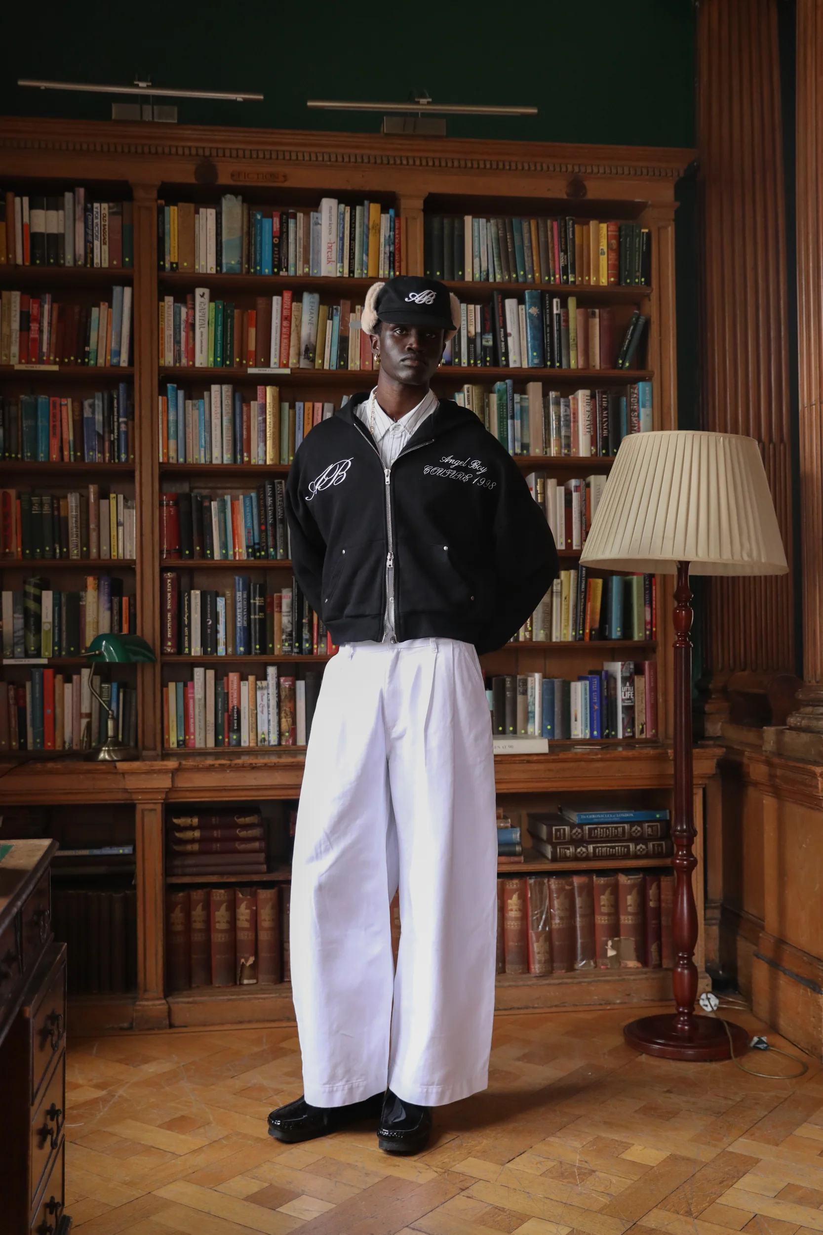 AB Double Pleated White Denim - Image 8