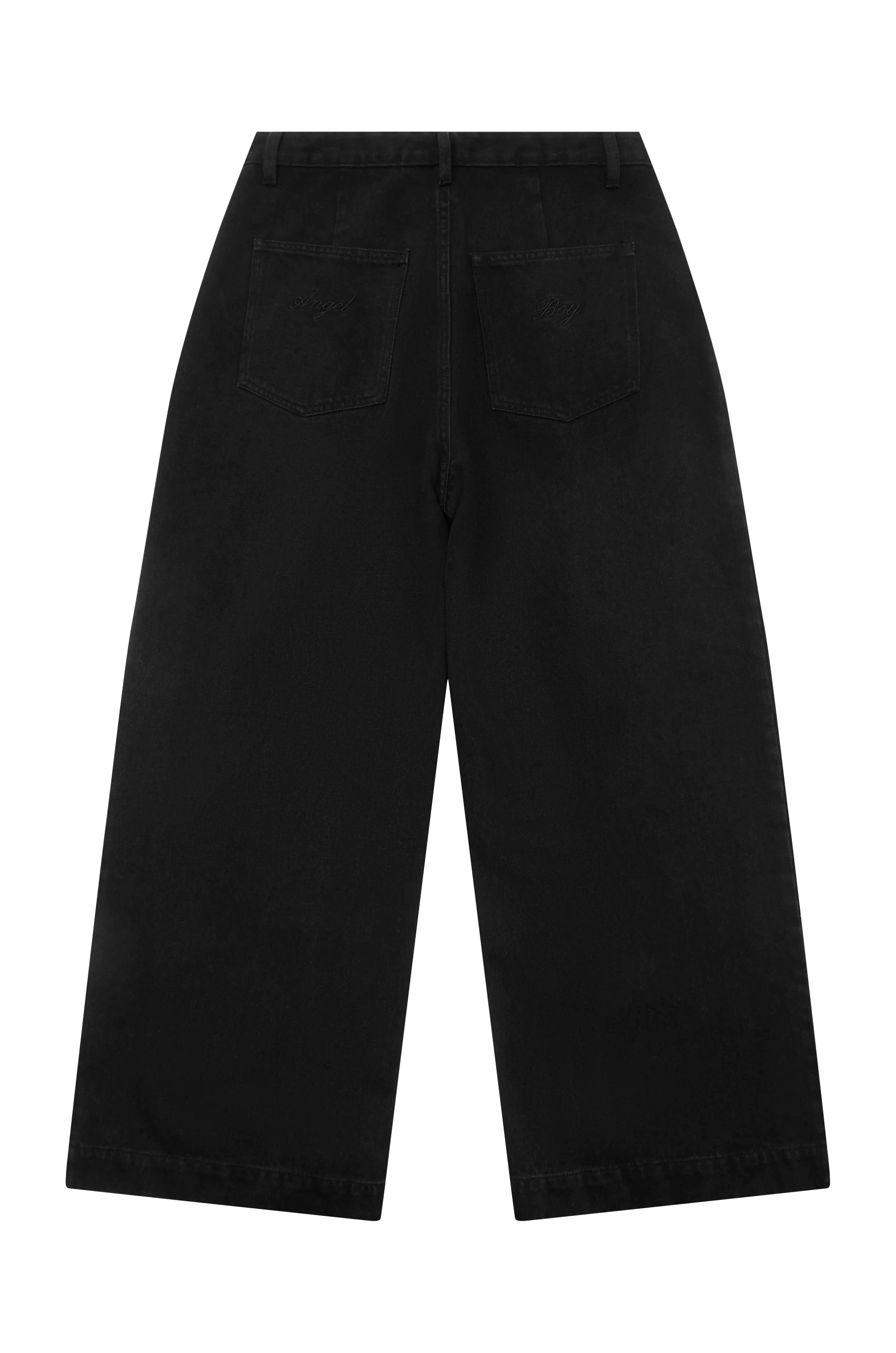 AB Double Pleated Black Denim - Image 3