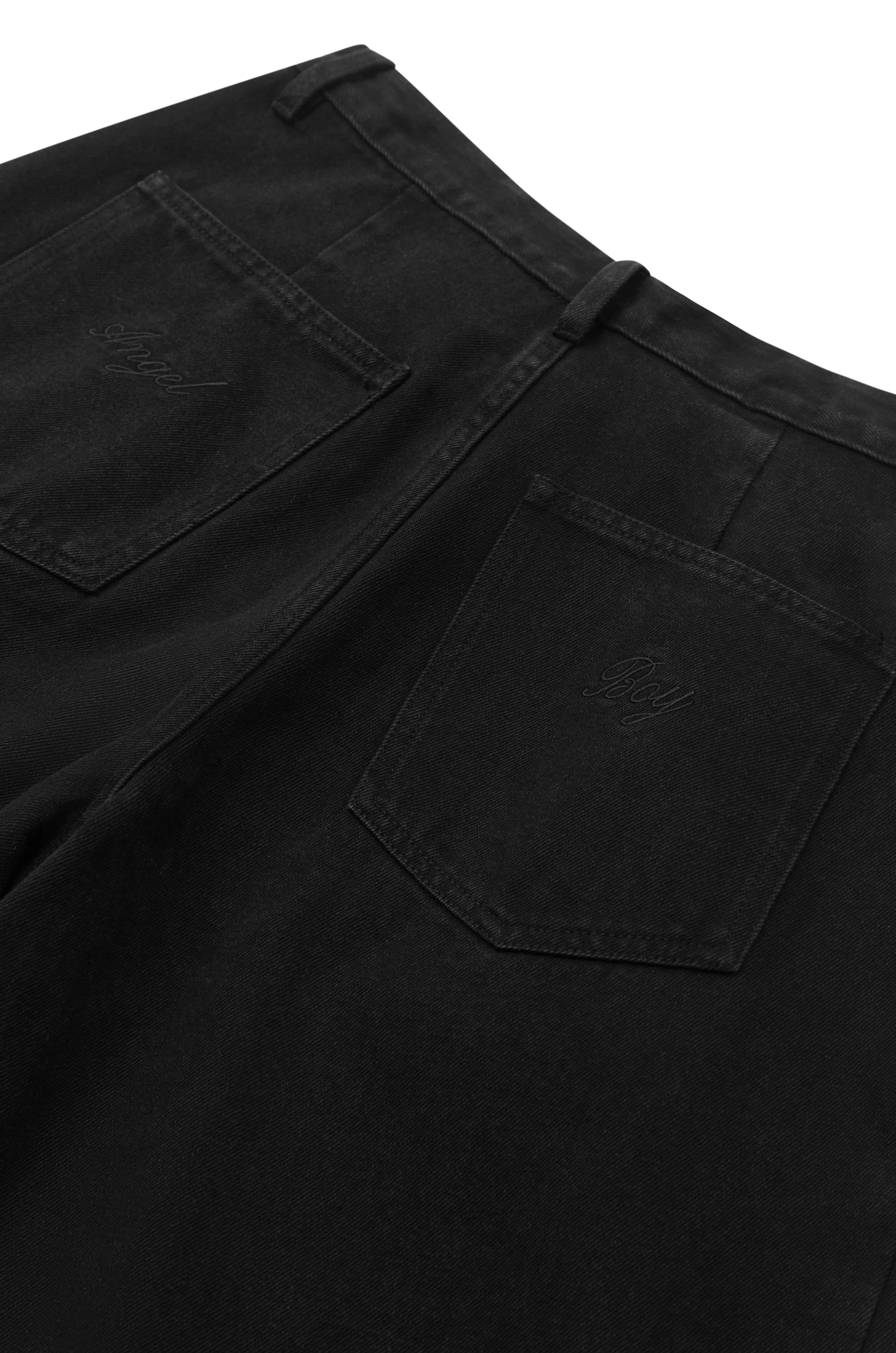 AB Double Pleated Black Denim - Image 4