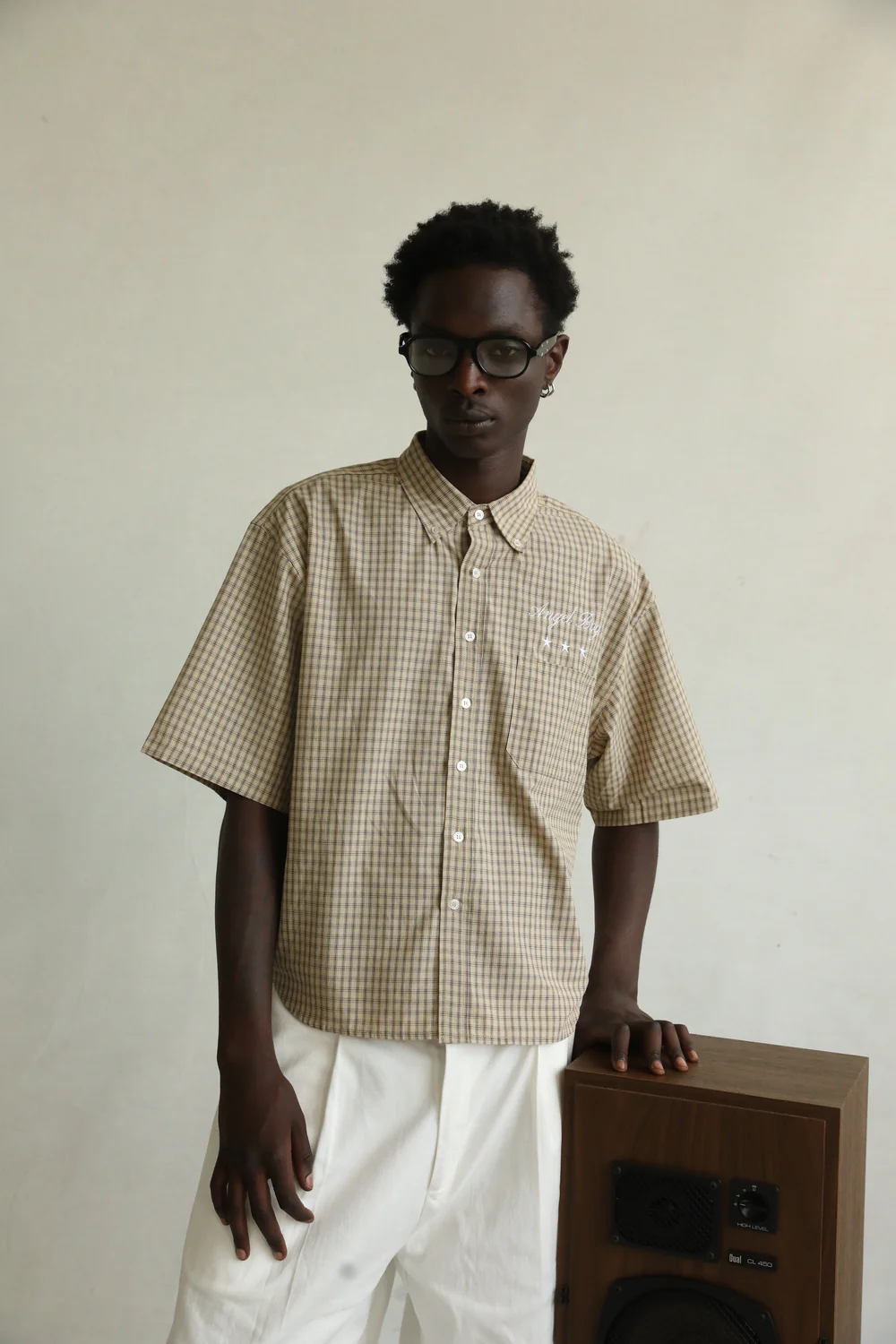 Angel Boy Beige Checkered Shirt - Image 10
