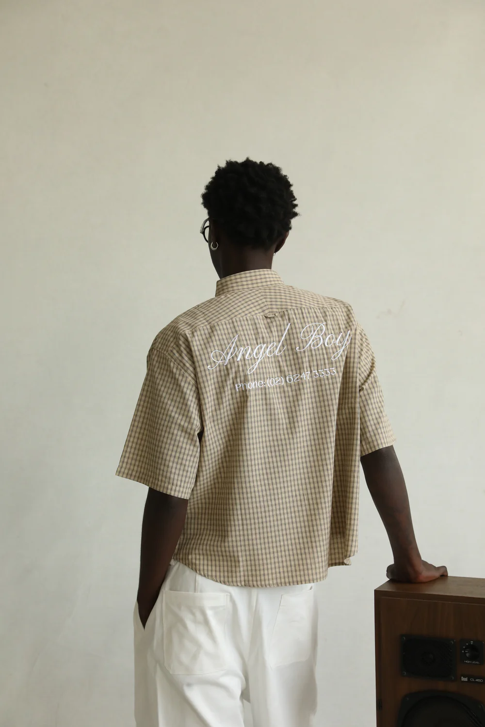Angel Boy Beige Checkered Shirt - Image 11