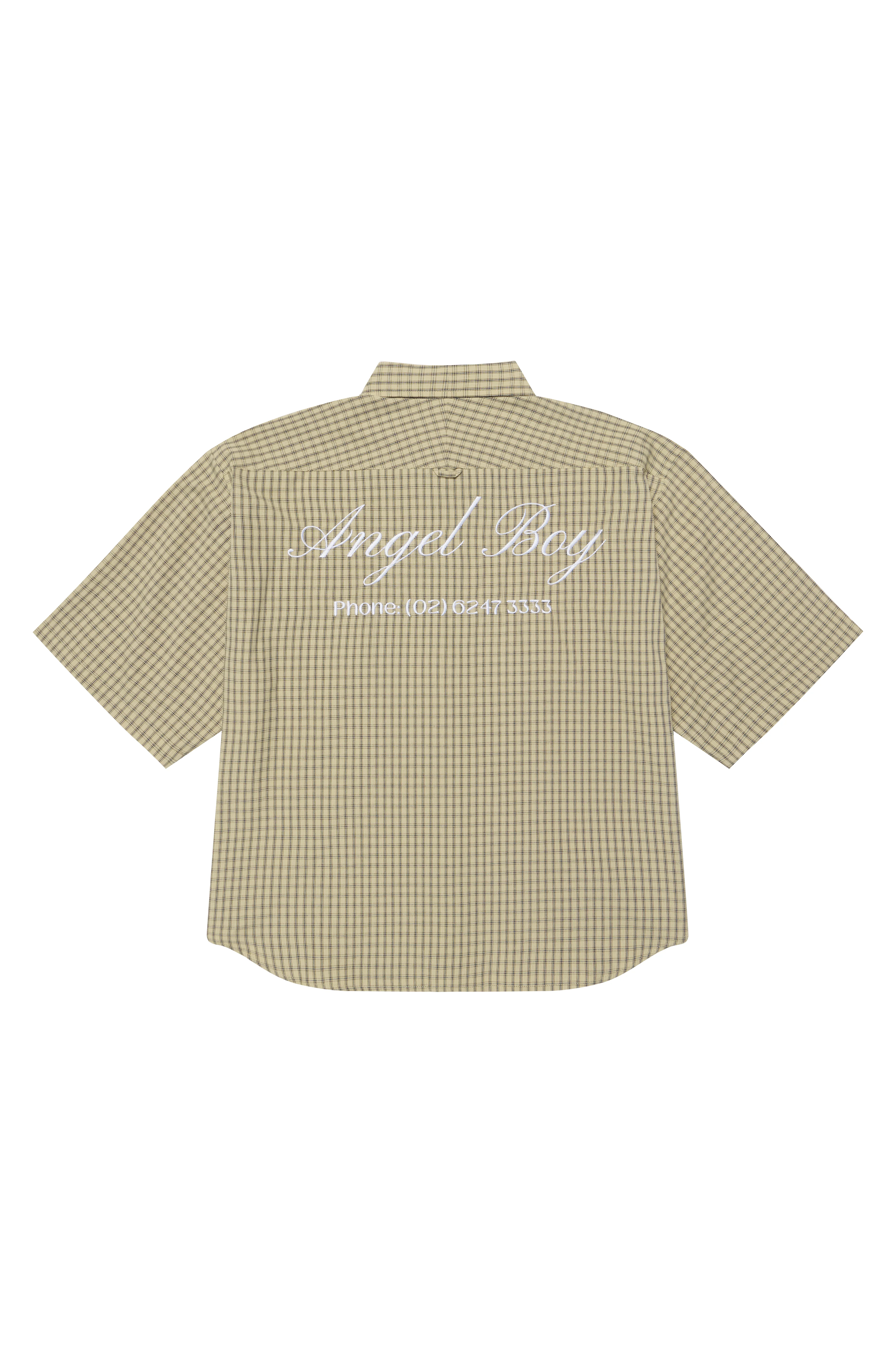 Angel Boy Beige Checkered Shirt - Image 3