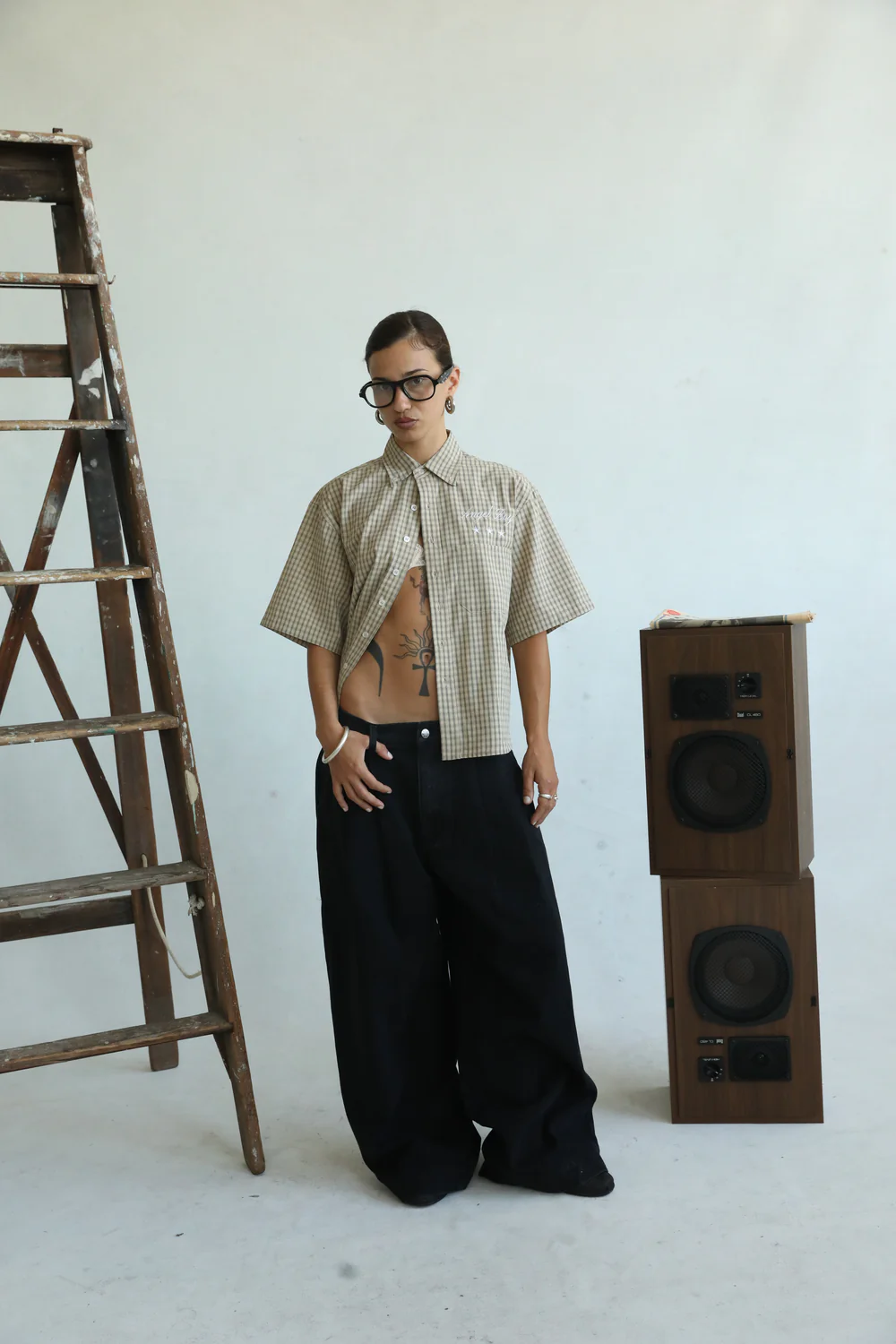 Angel Boy Beige Checkered Shirt - Image 5