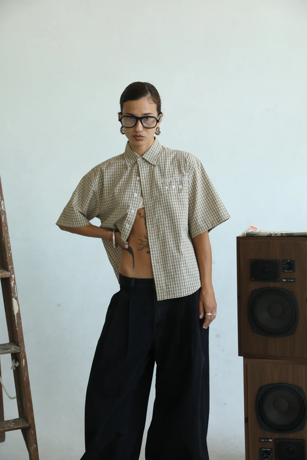 Angel Boy Beige Checkered Shirt - Image 6