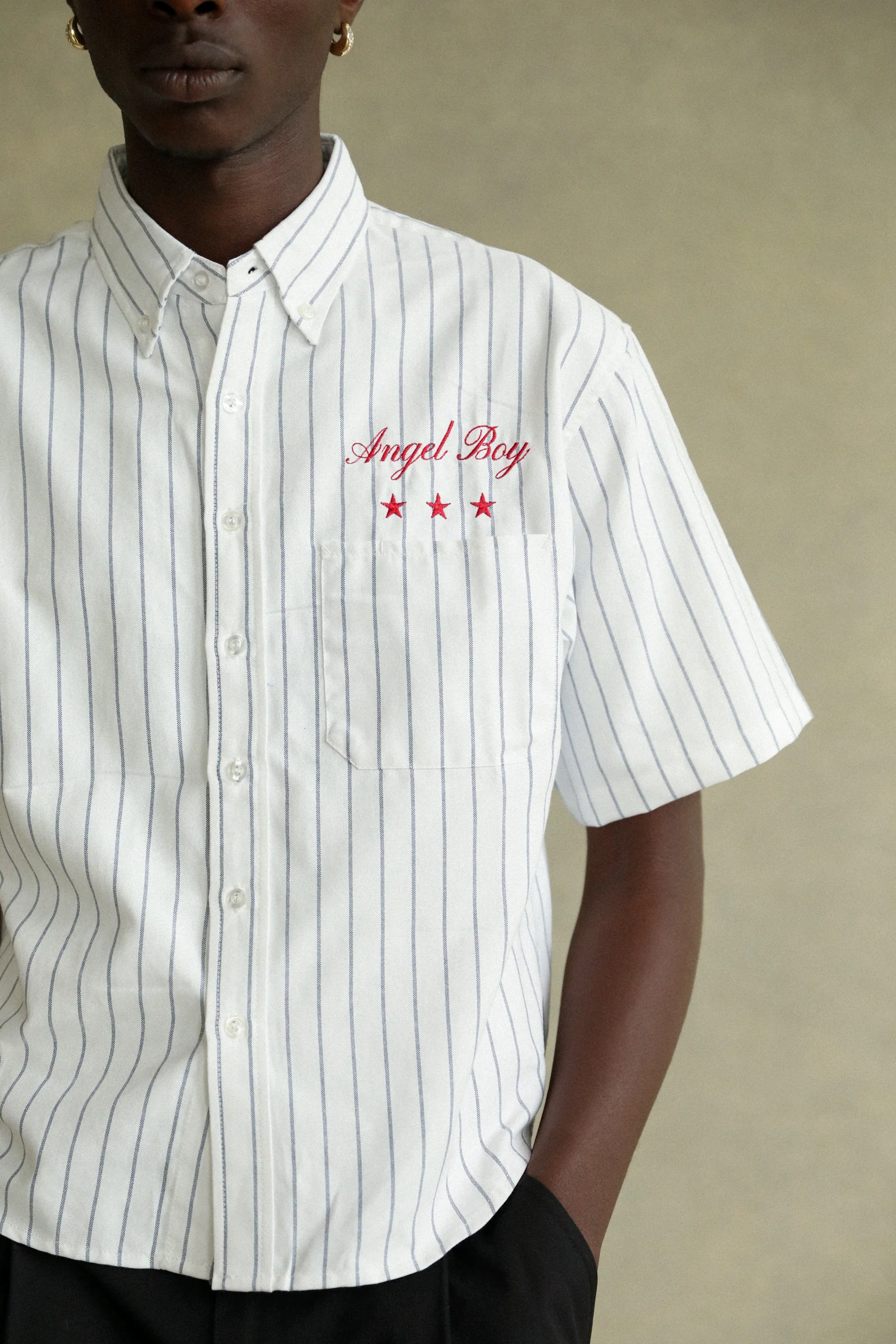 Angel Boy Black Pinstripe Shirt - Image 9