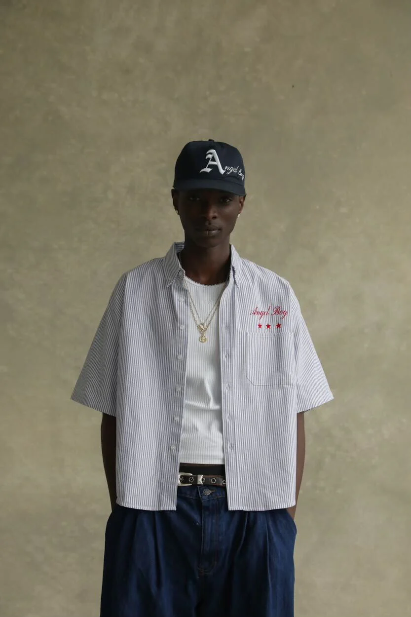 Angel Boy Blue Pinstripe Shirt - Image 4