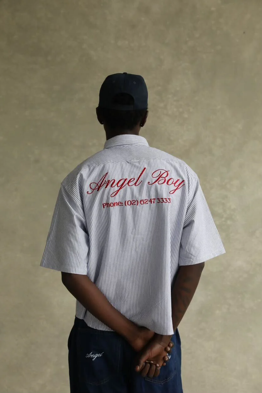 Angel Boy Blue Pinstripe Shirt - Image 5