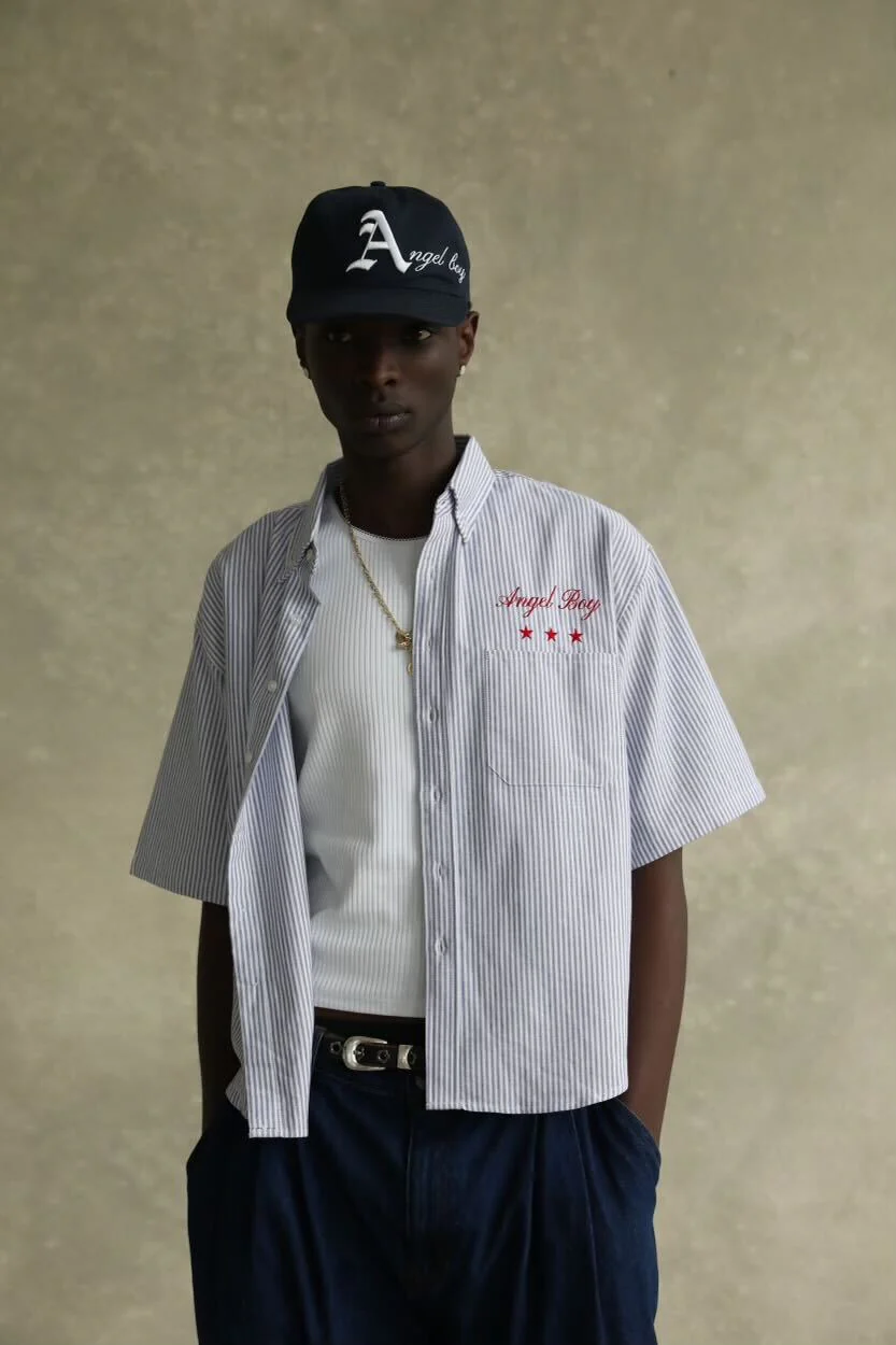 Angel Boy Blue Pinstripe Shirt - Image 8