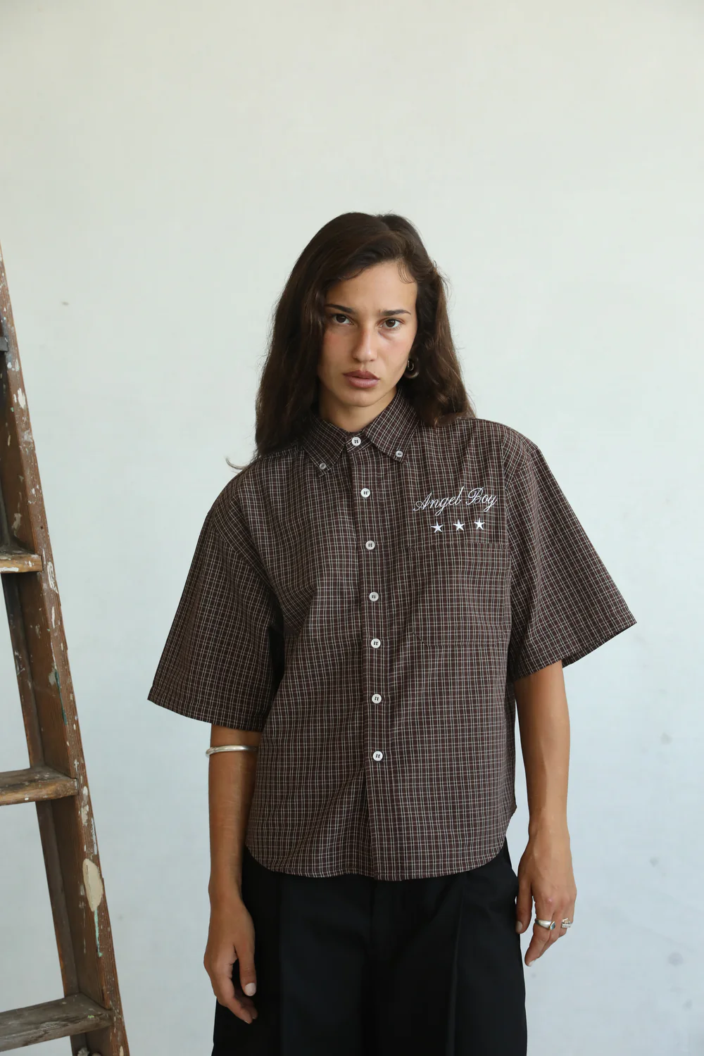 Angel Boy Brown Checkered Shirt - Image 6