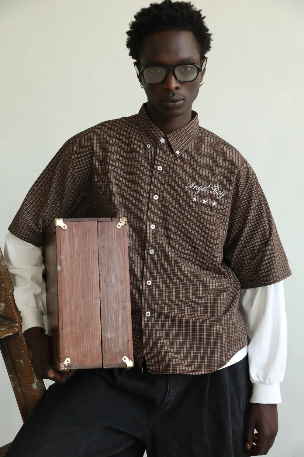 Angel Boy Brown Checkered Shirt - Image 7