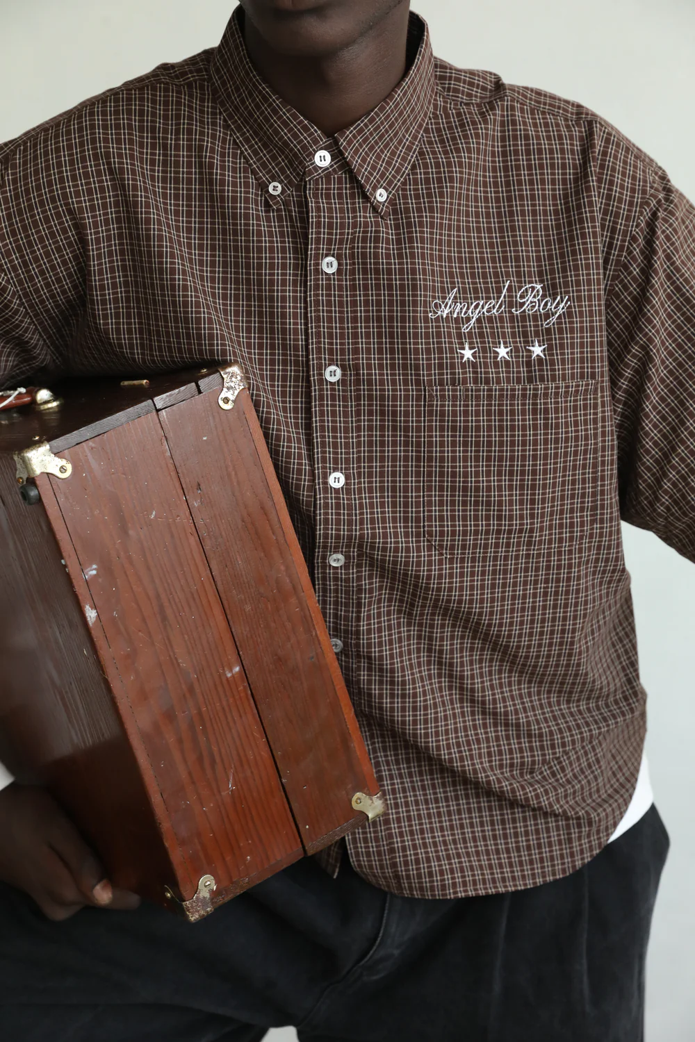 Angel Boy Brown Checkered Shirt - Image 9