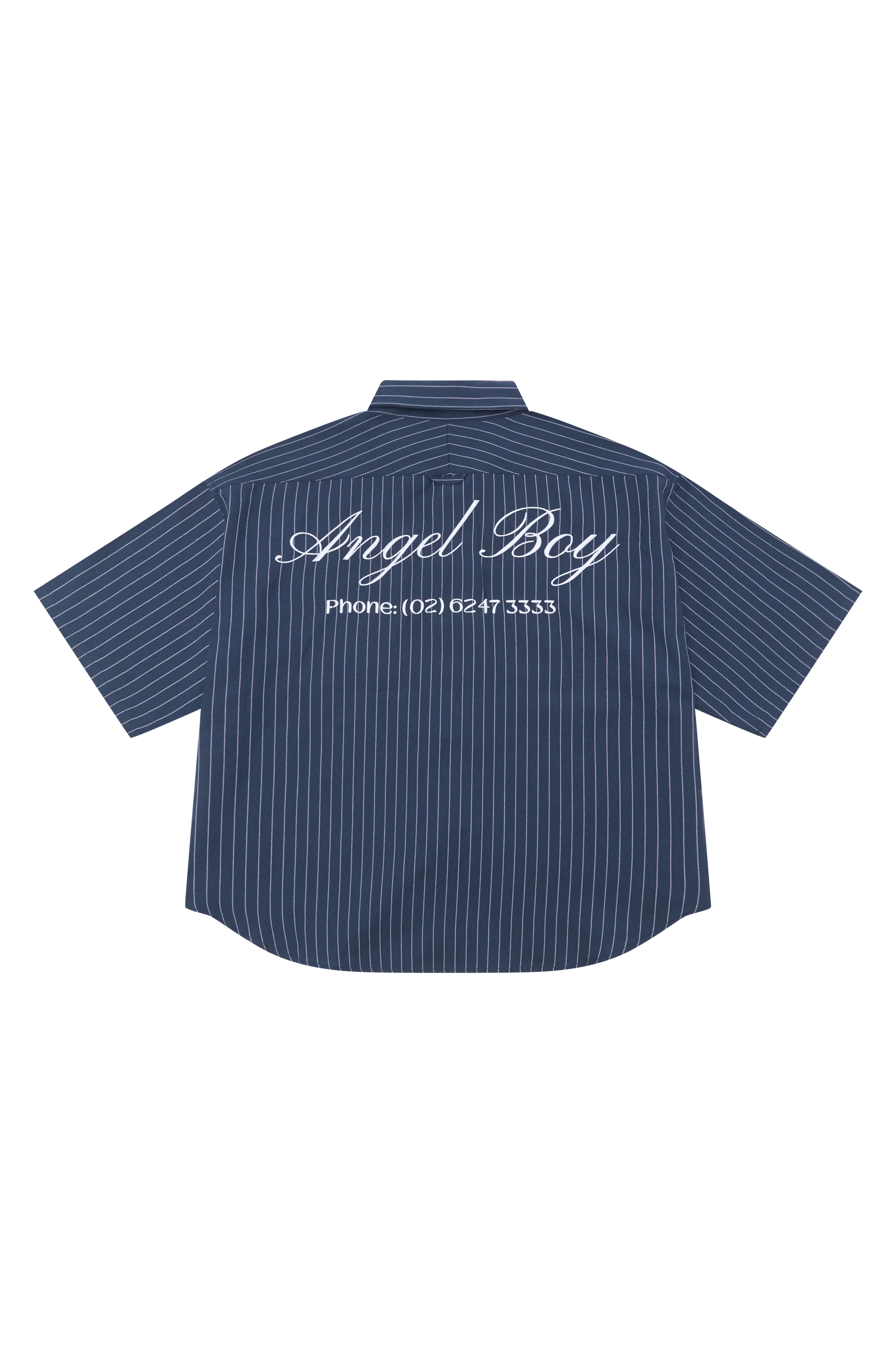 Angel Boy Navy Pinstripe Shirt - Image 3