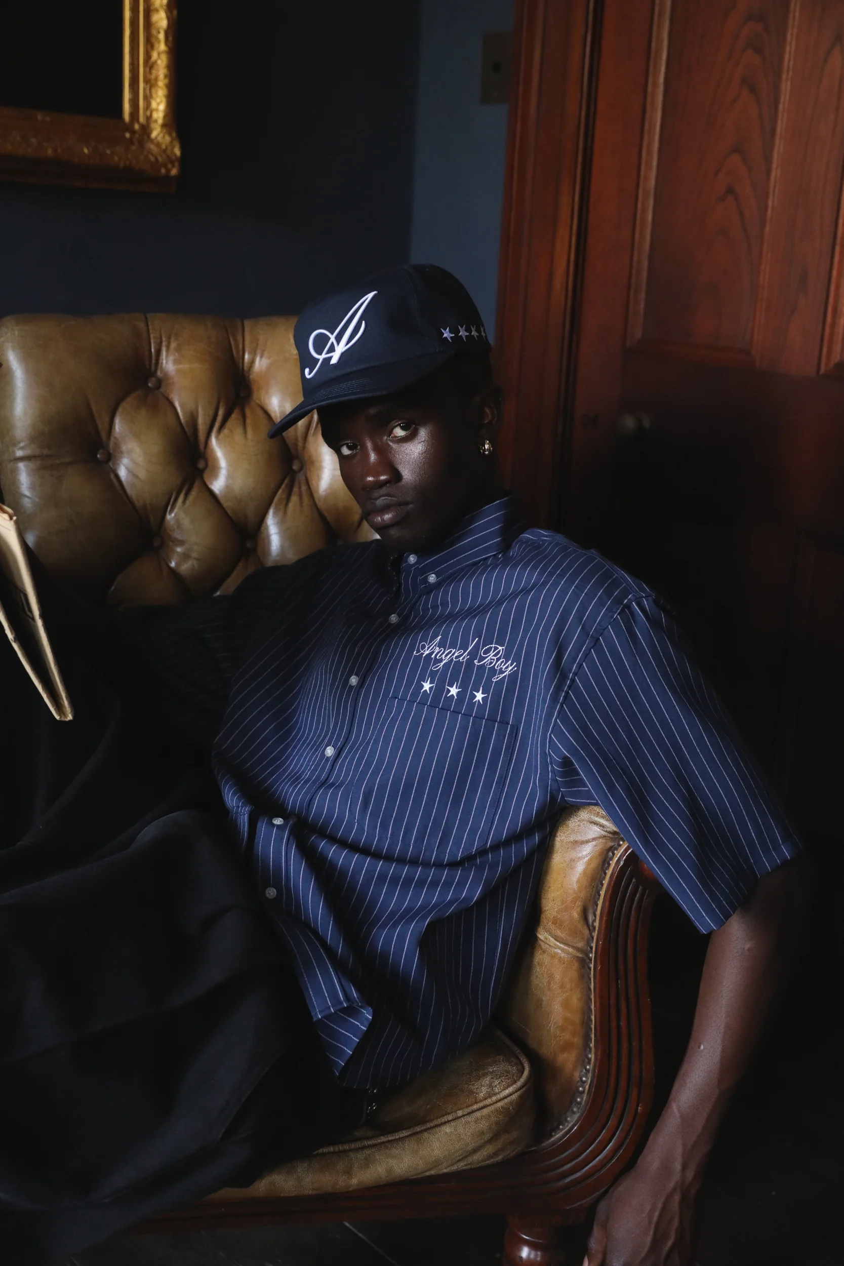 Angel Boy Navy Pinstripe Shirt - Image 6