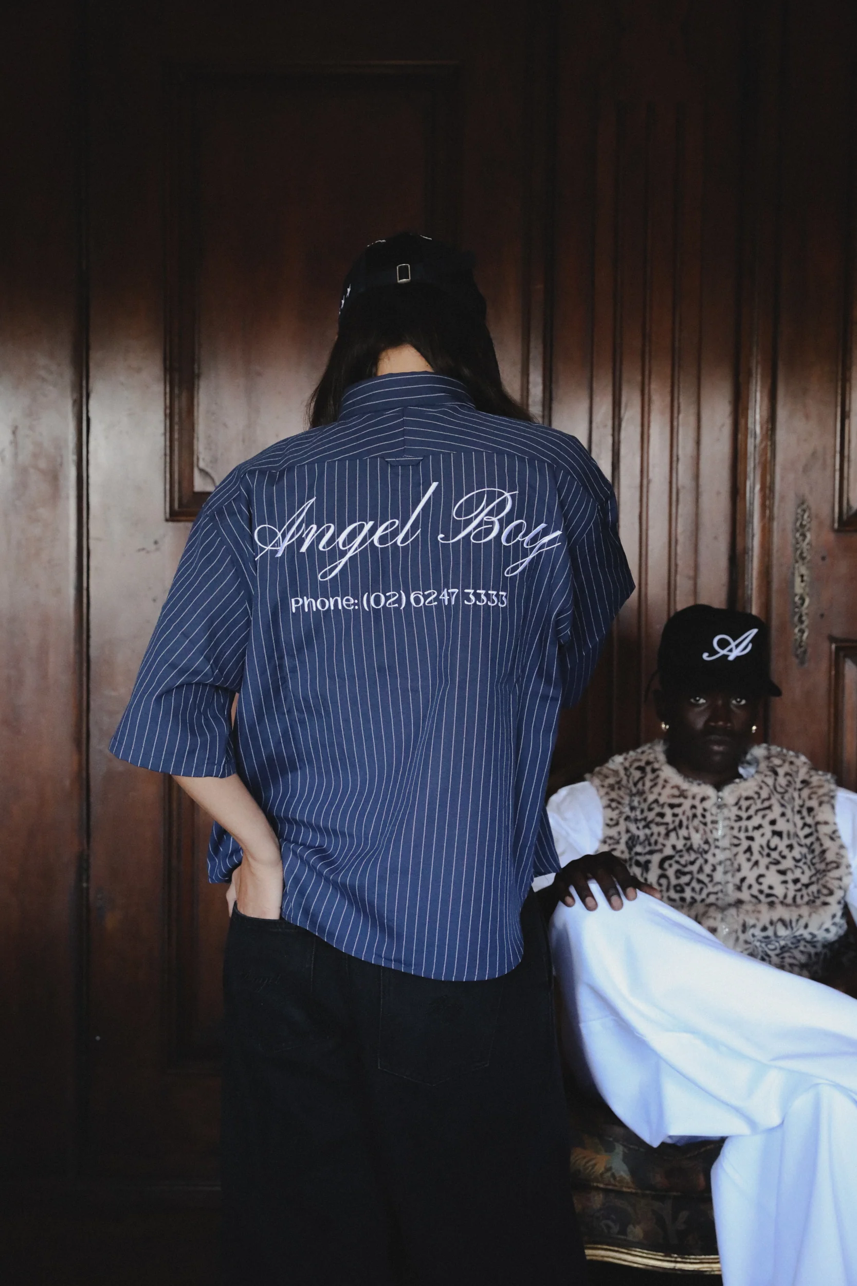 Angel Boy Navy Pinstripe Shirt - Image 8
