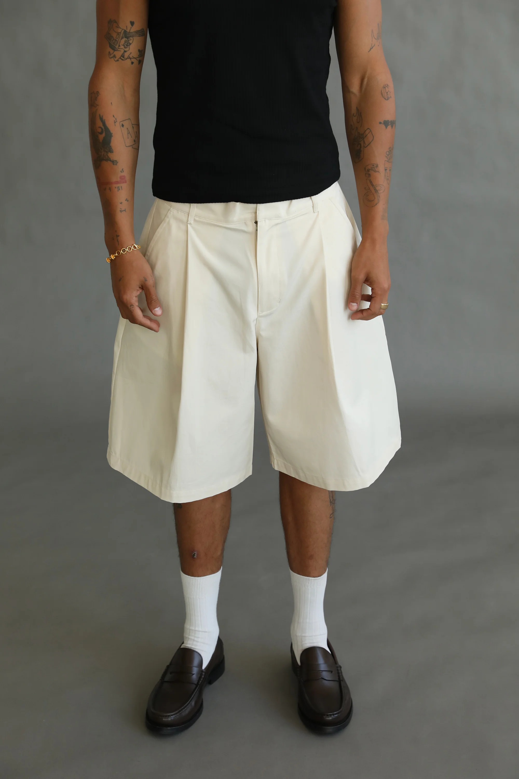 White Pleated Shorts - Image 4