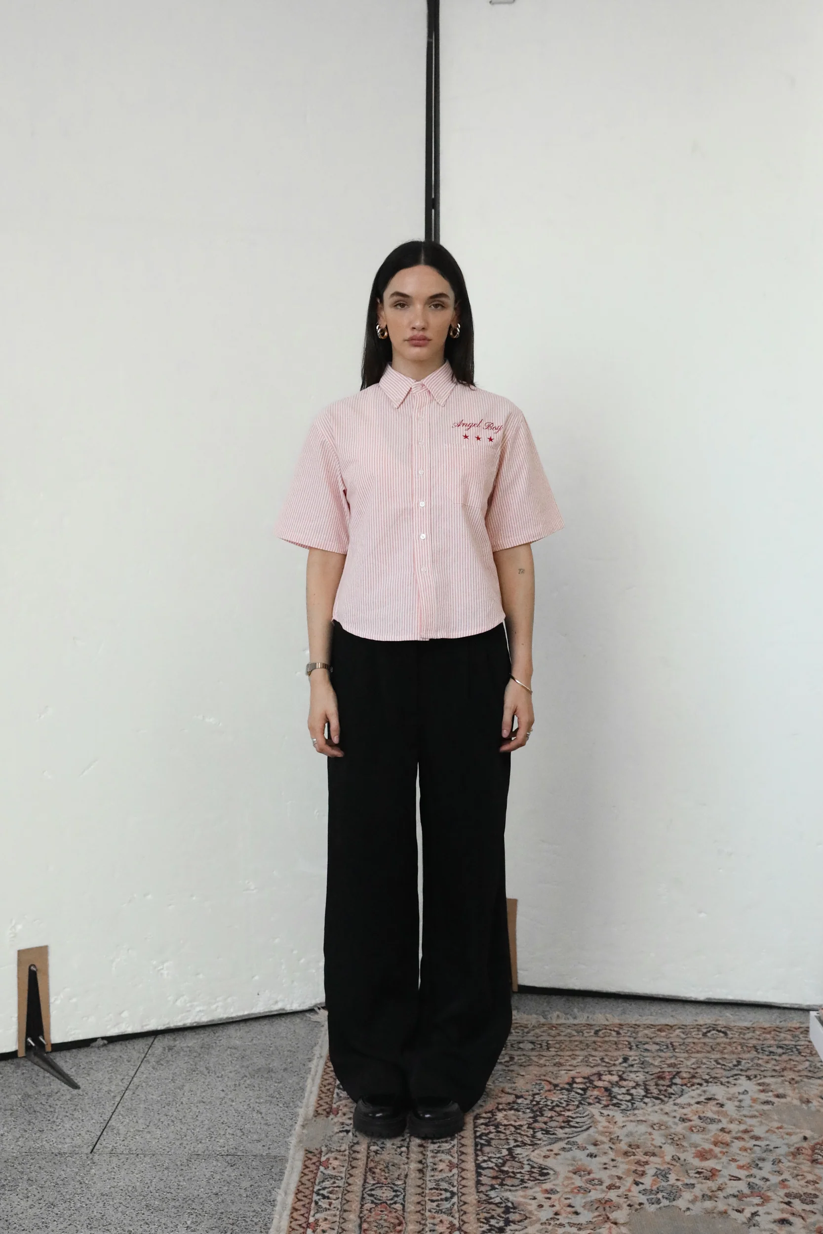 Angel Boy Red Pinstripe Shirt - Image 8