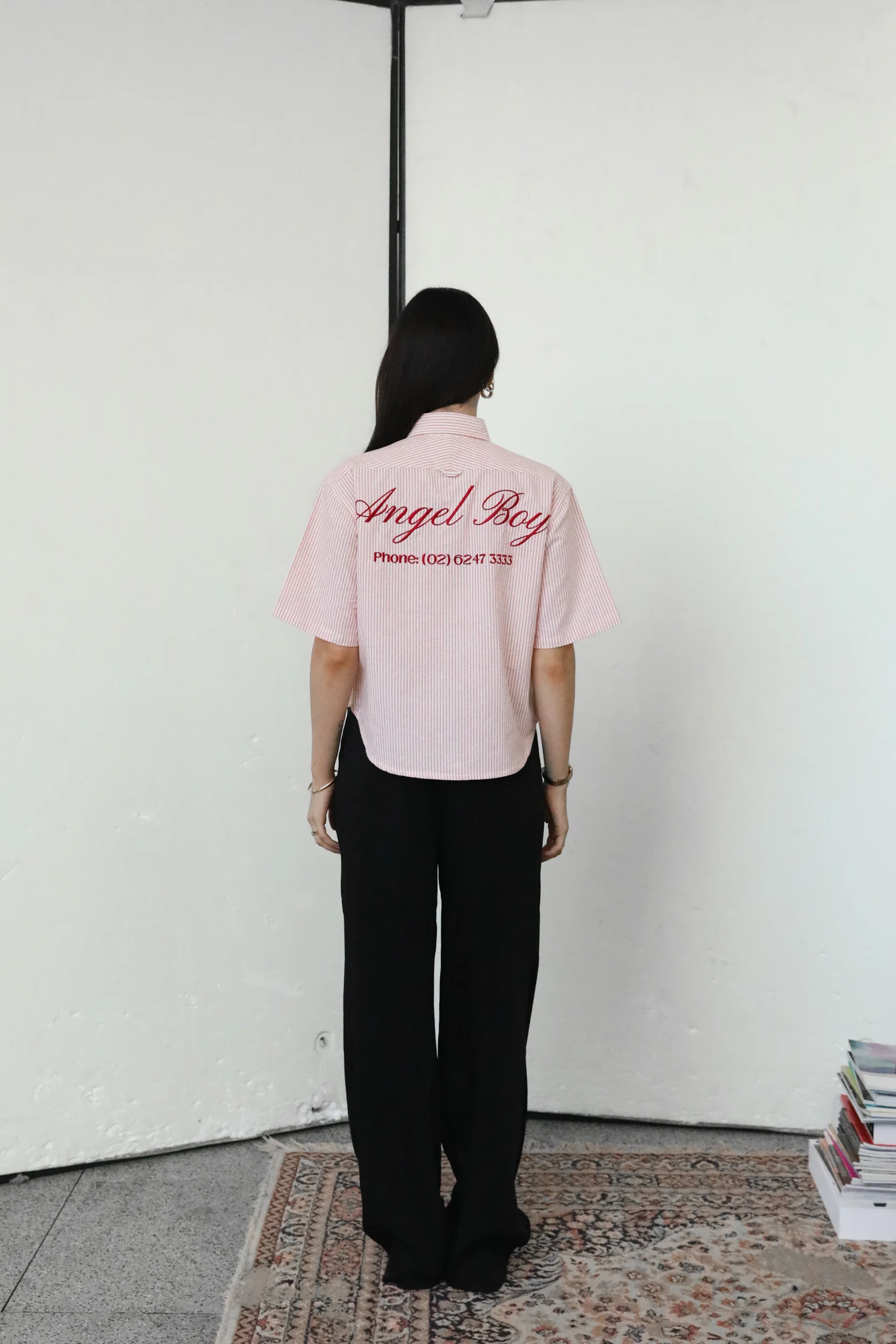 Angel Boy Red Pinstripe Shirt - Image 9