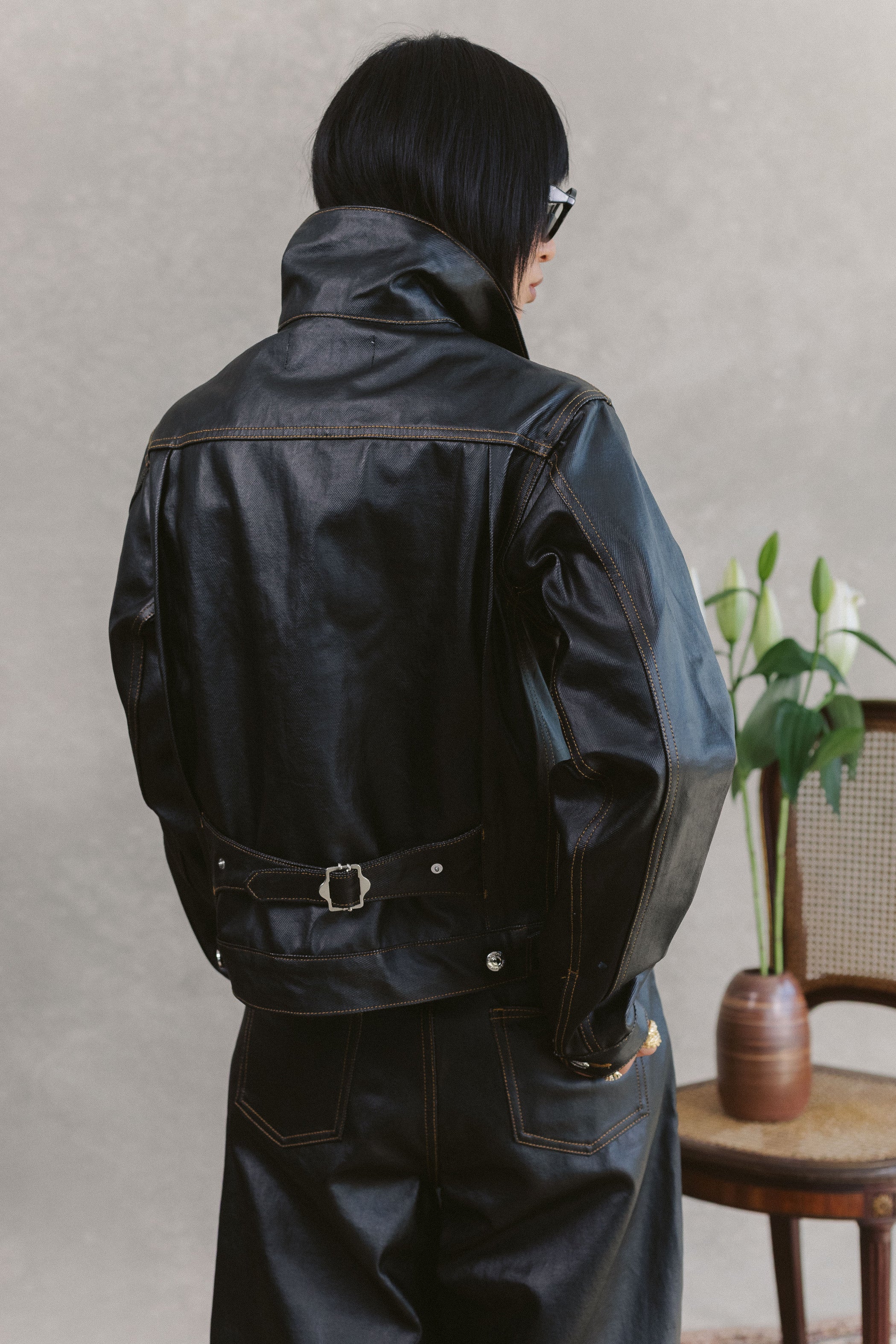 Coated Denim Jacket - Image 3
