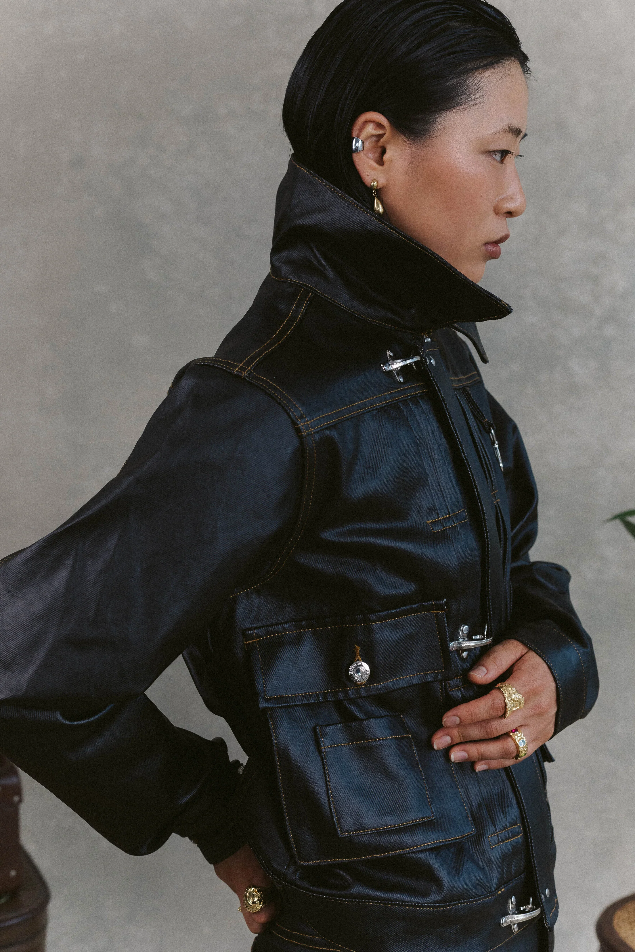 Coated Denim Jacket - Image 4