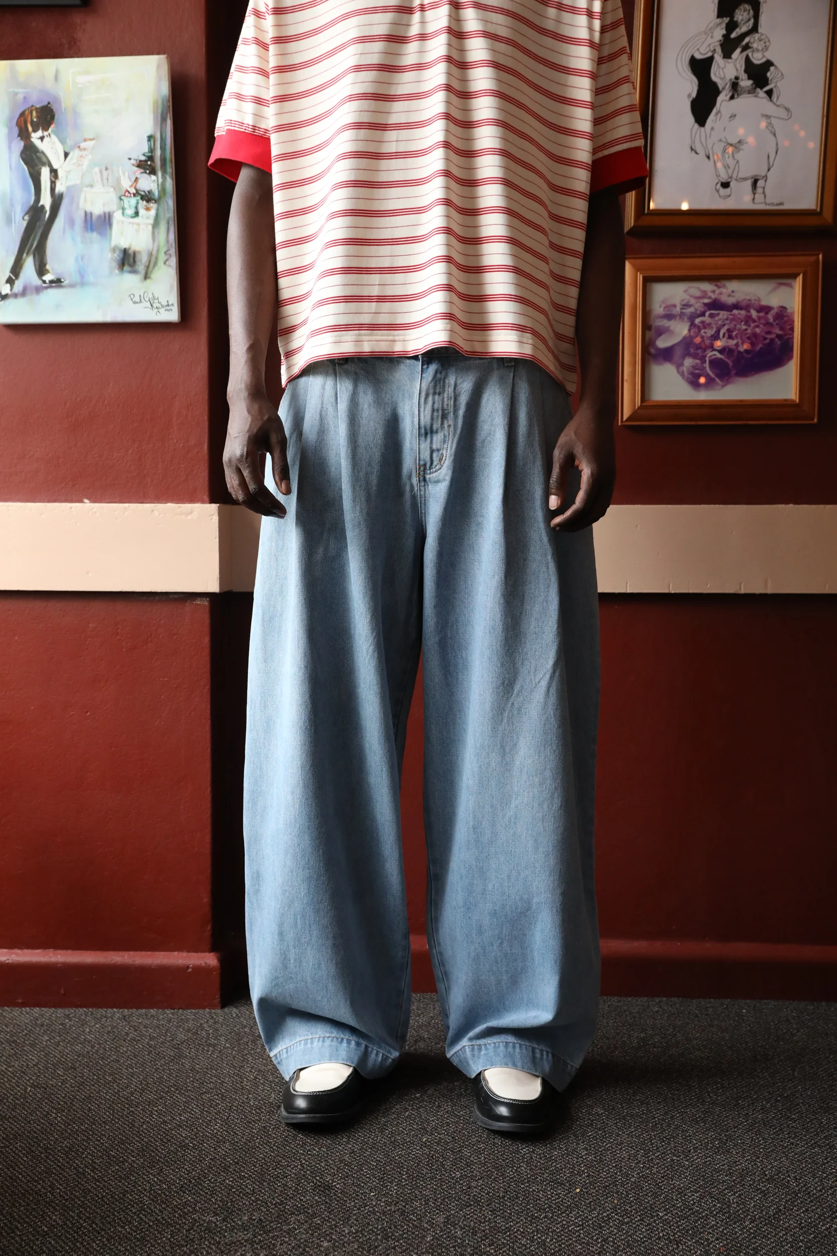 Double Pleated Light Blue Denim - Image 5