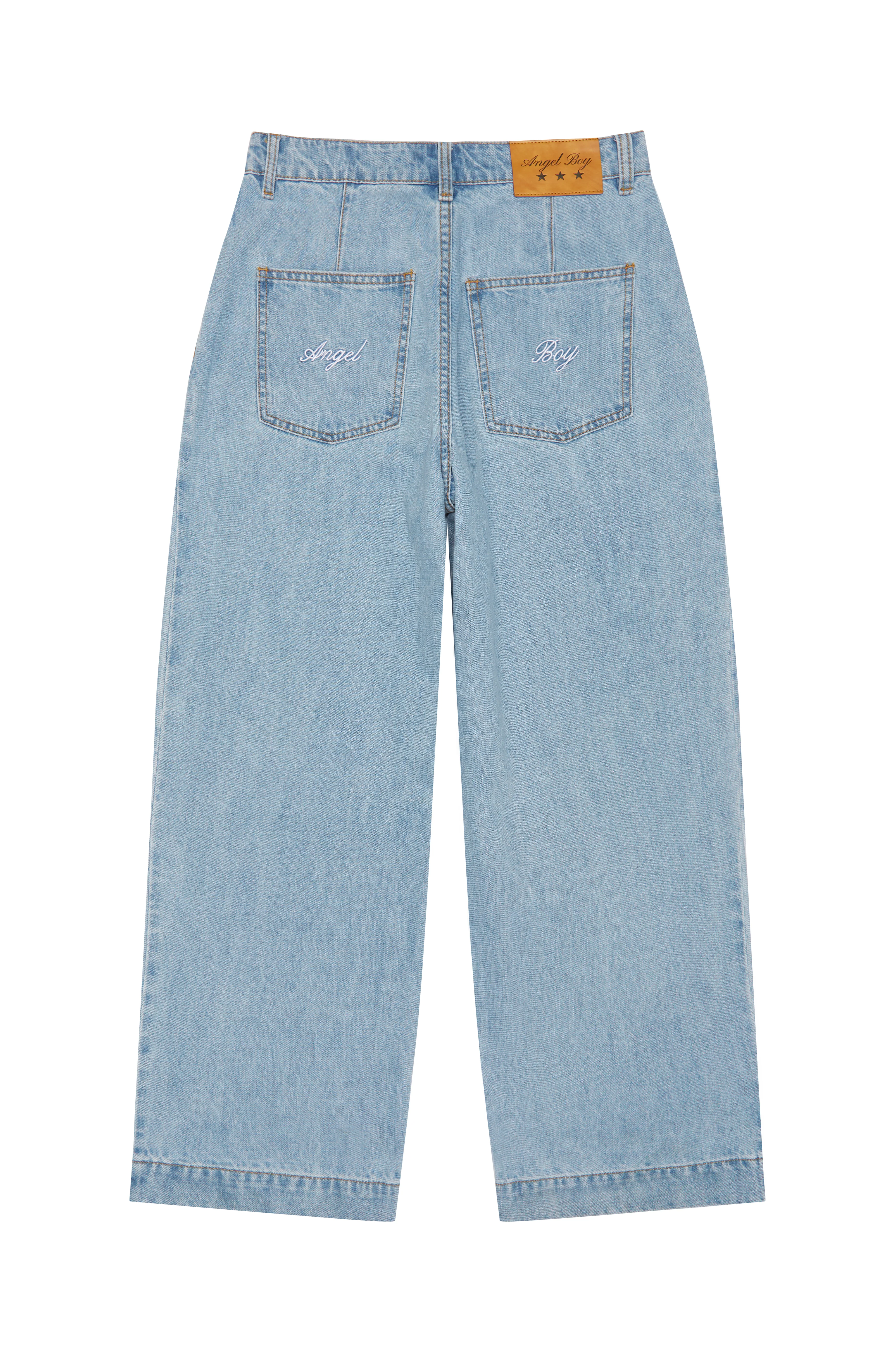 Double Pleated Light Blue Denim - Image 6