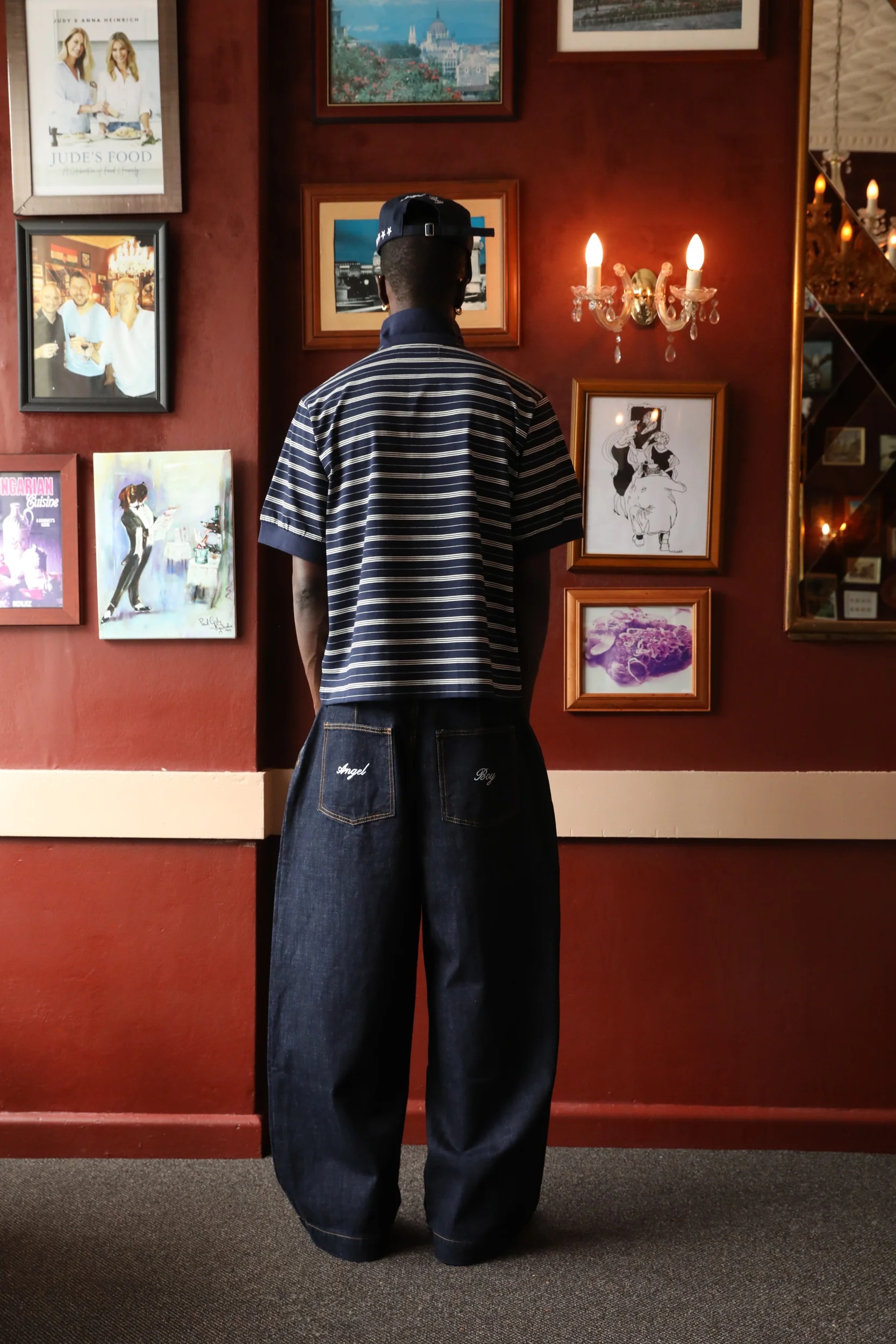 Double Pleated Navy Denim - Image 5