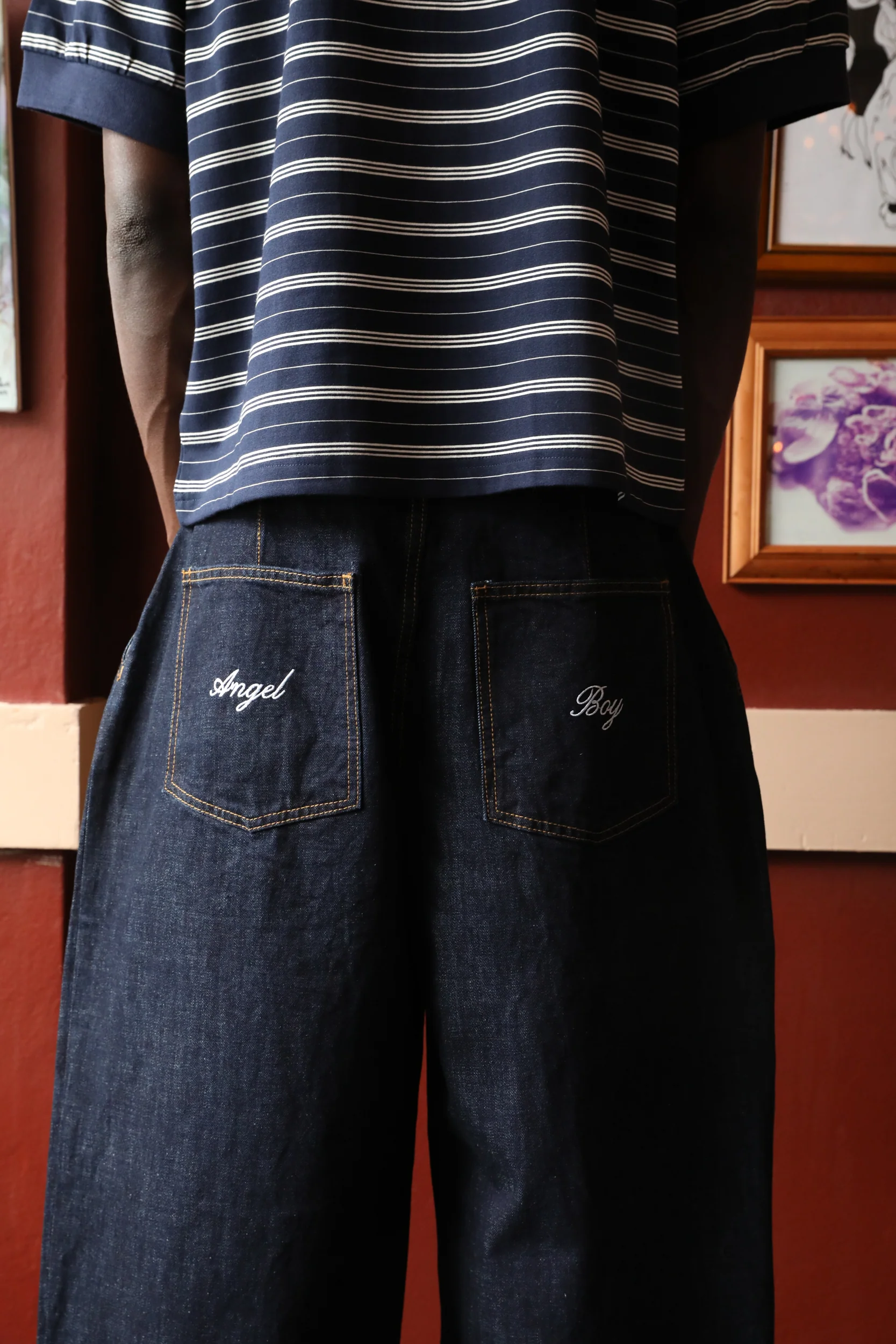Double Pleated Navy Denim - Image 6