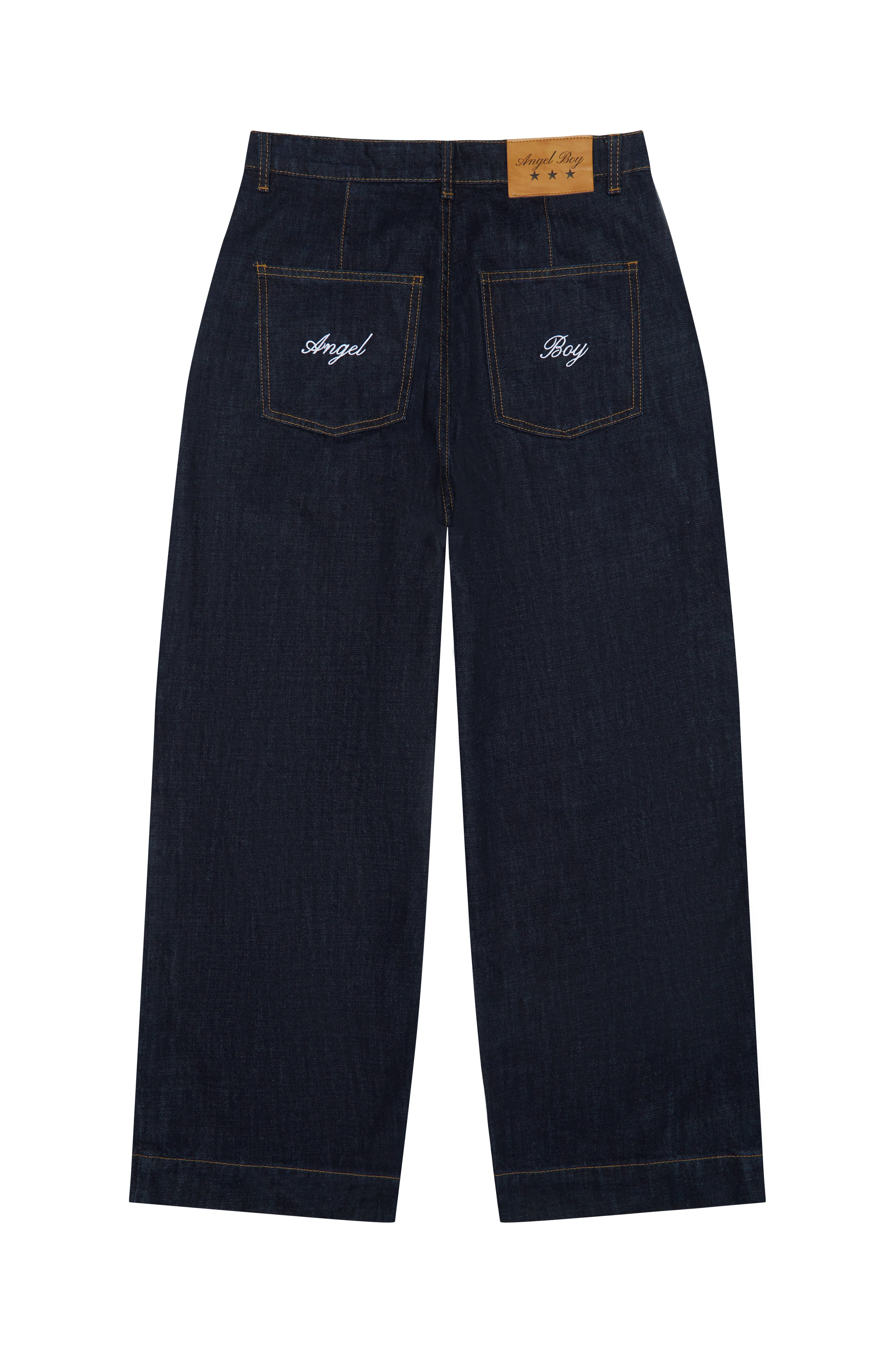 Double Pleated Navy Denim - Image 7