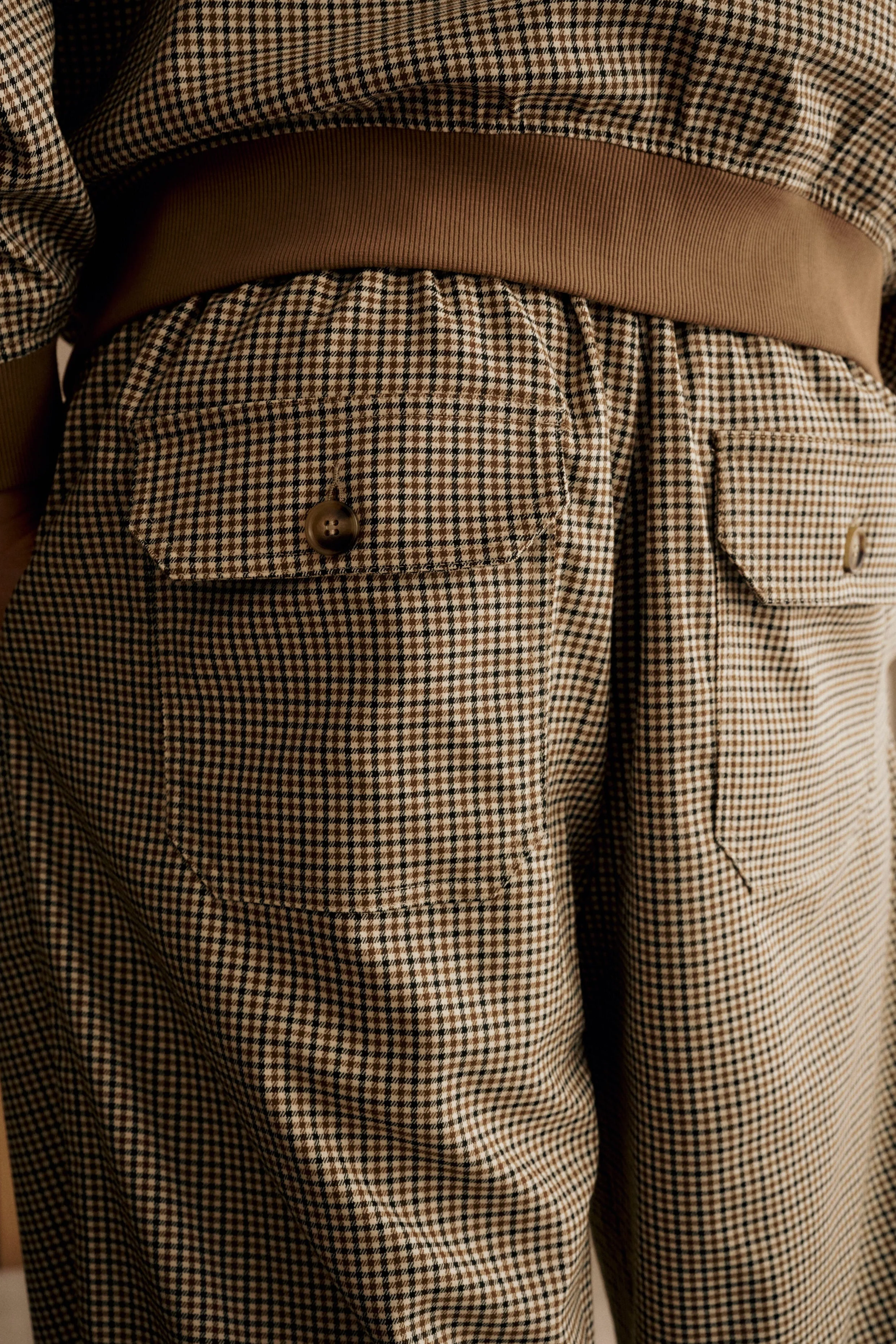 Houndstooth Pleated Pants - Image 3