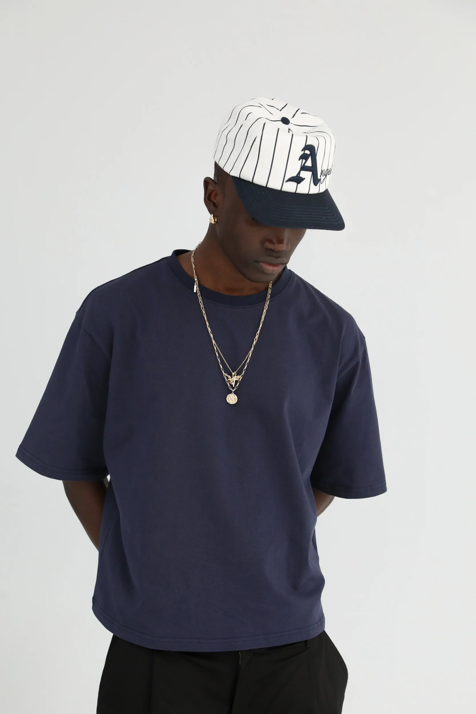 Navy Pinstripe Hat - Image 7