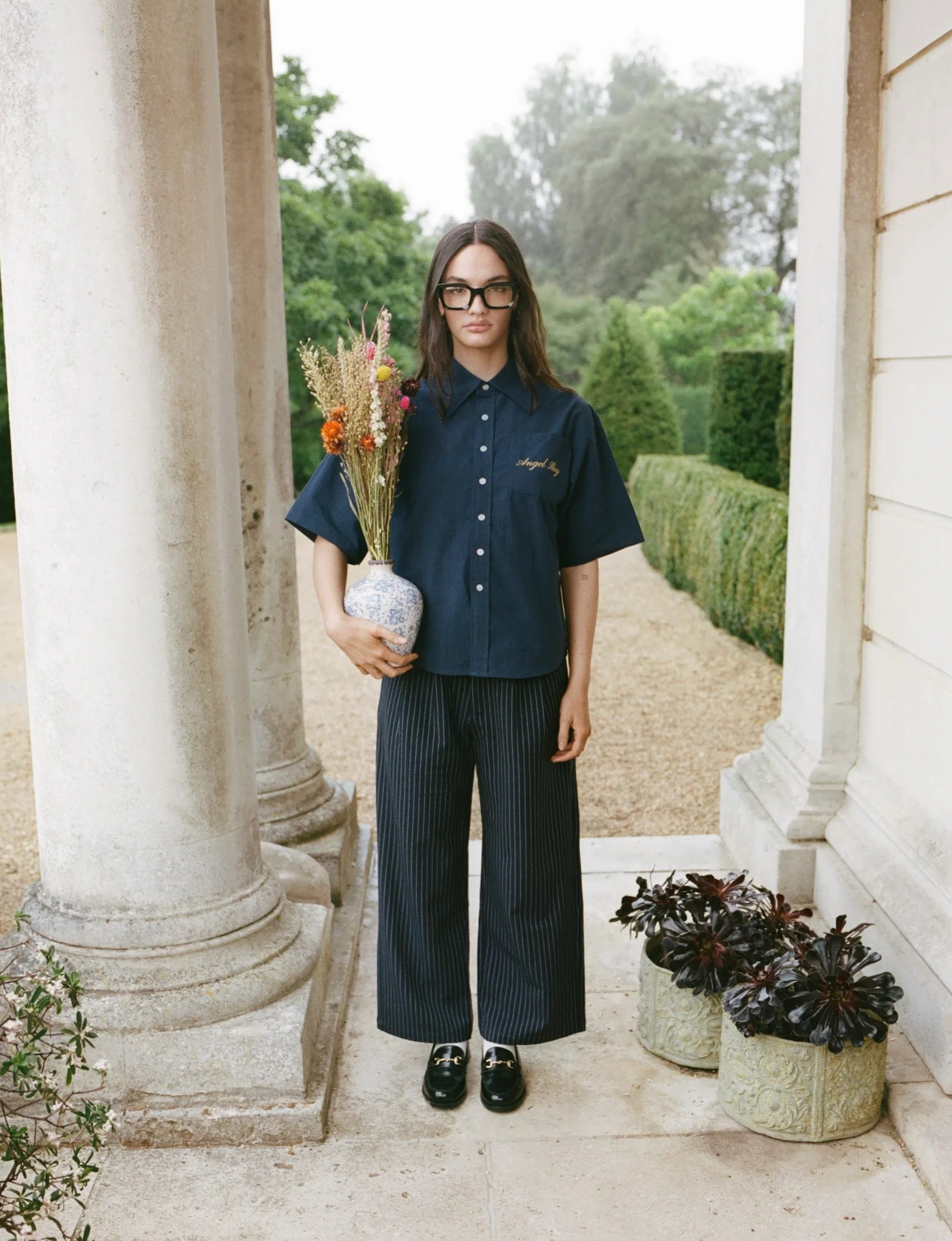 Navy Pinstripe Pants - Image 4