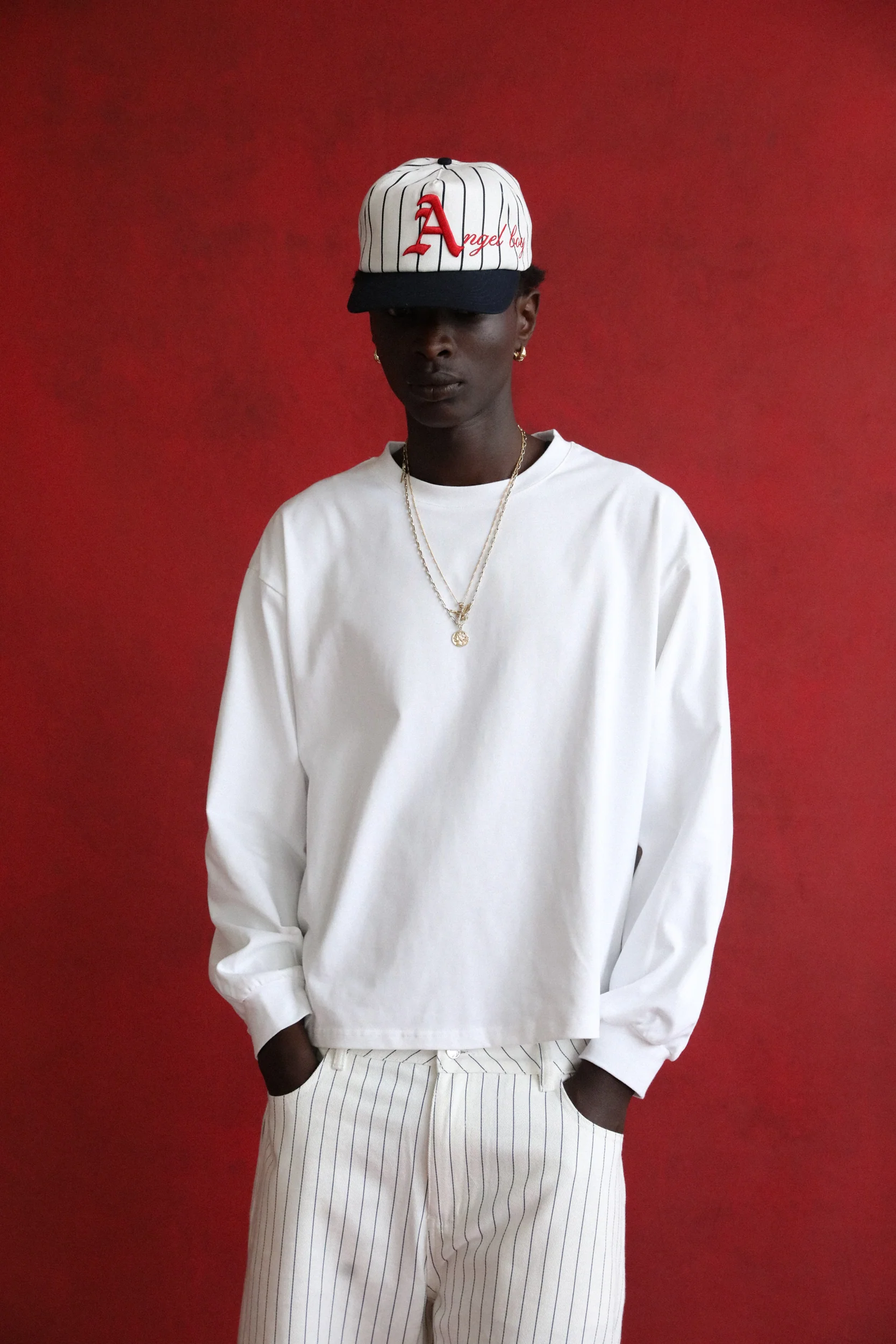 Pinstripe Script Hat - Image 6