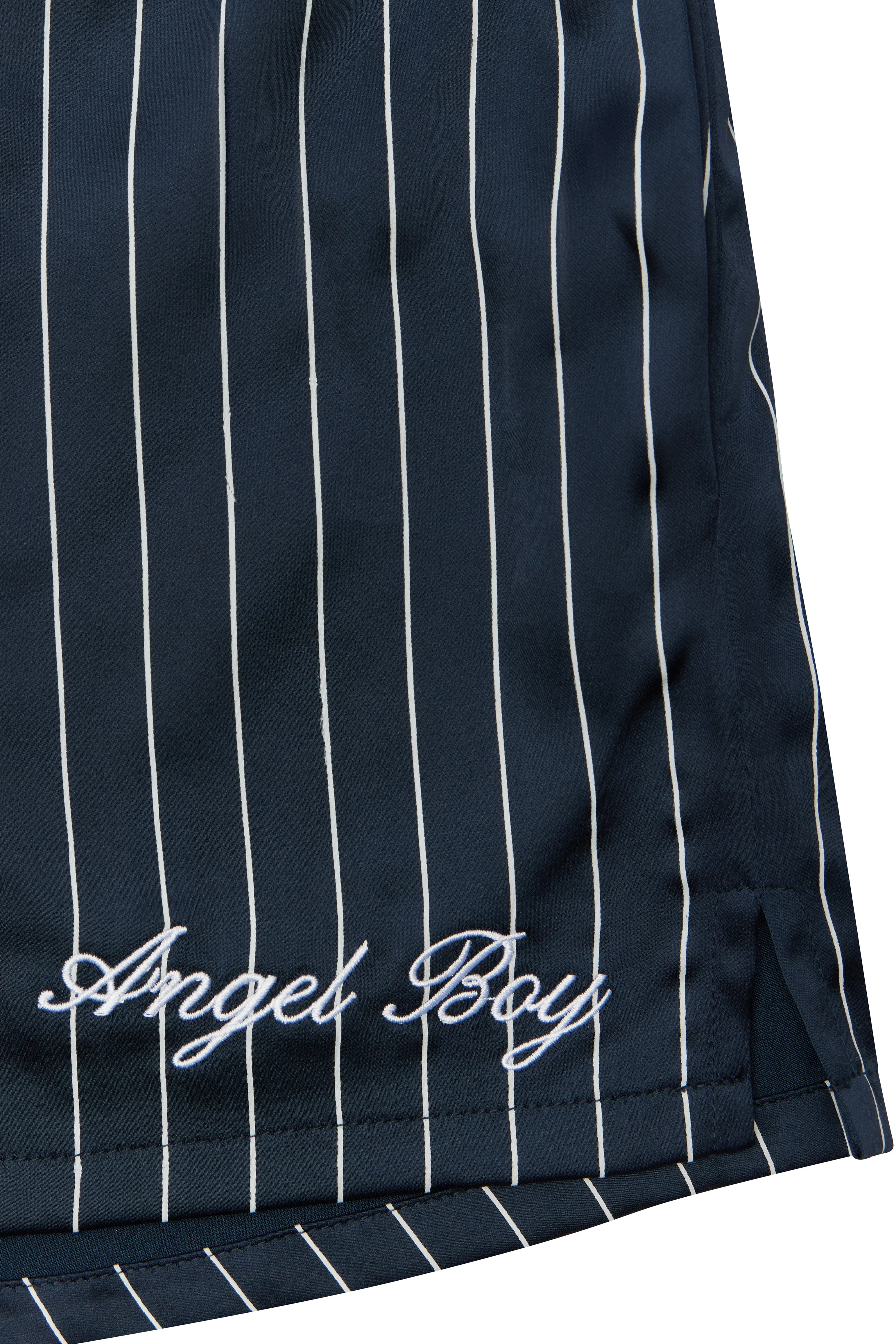 Navy Pinstriped Sport Shorts - Image 4