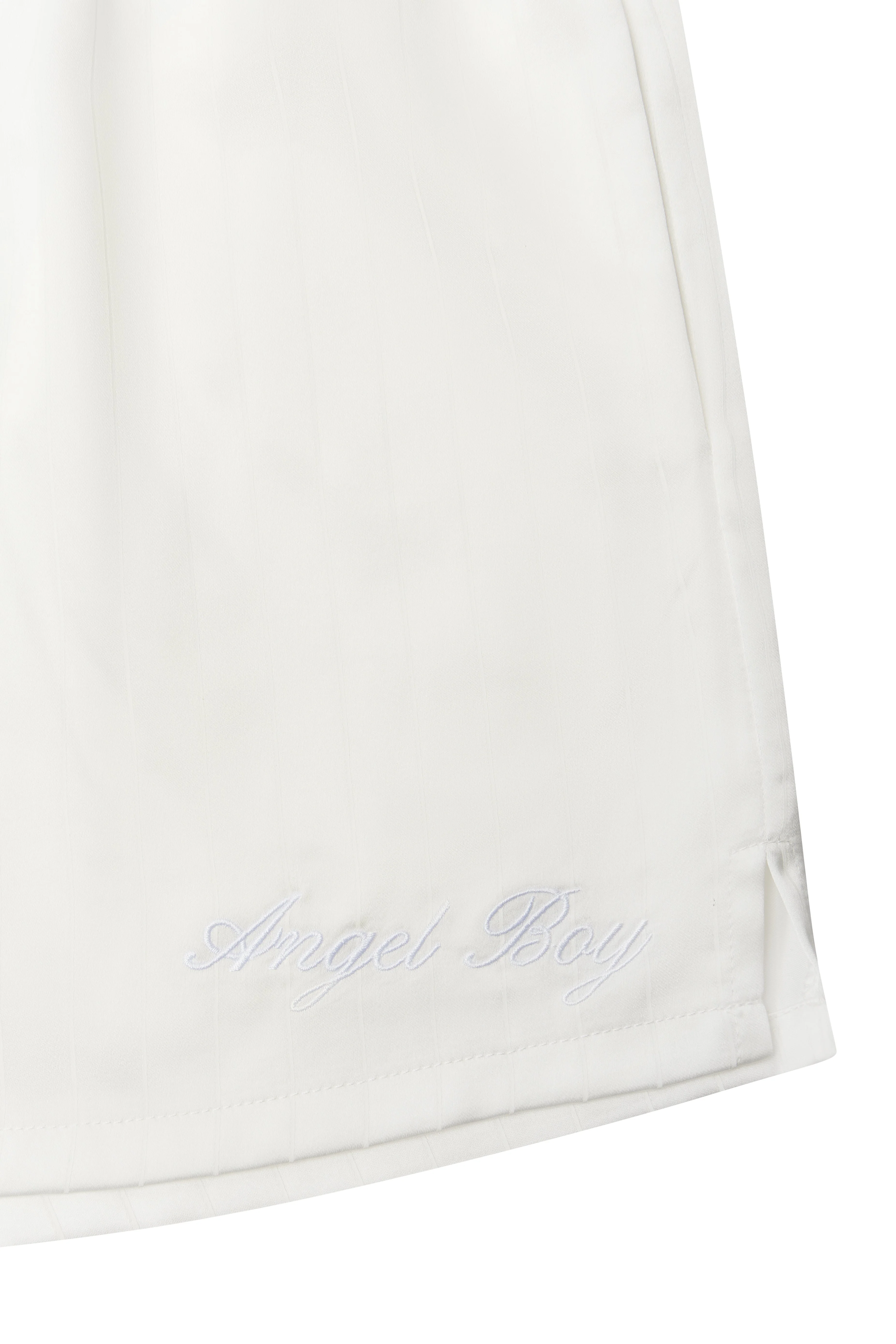 White Pinstriped Sport Shorts - Image 3
